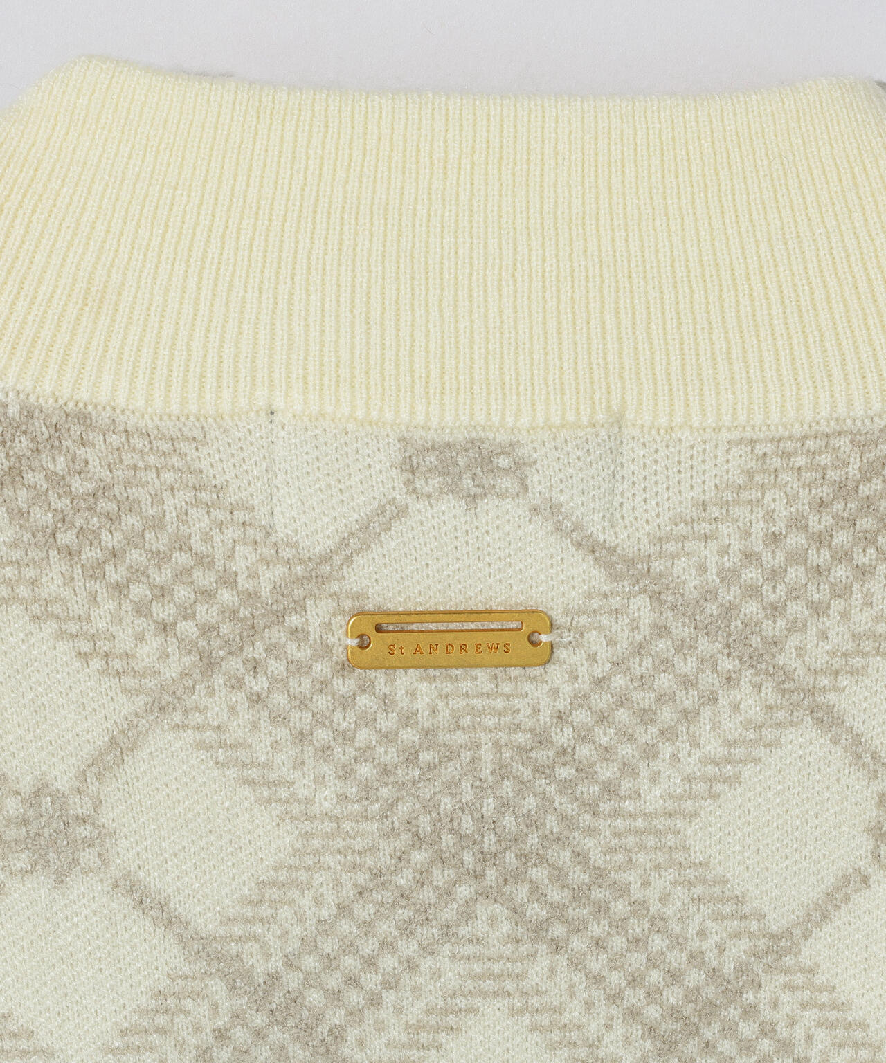 12Gケルトバイヤスチェックジャガードモックネックニットプルオーバー (WOMENS)