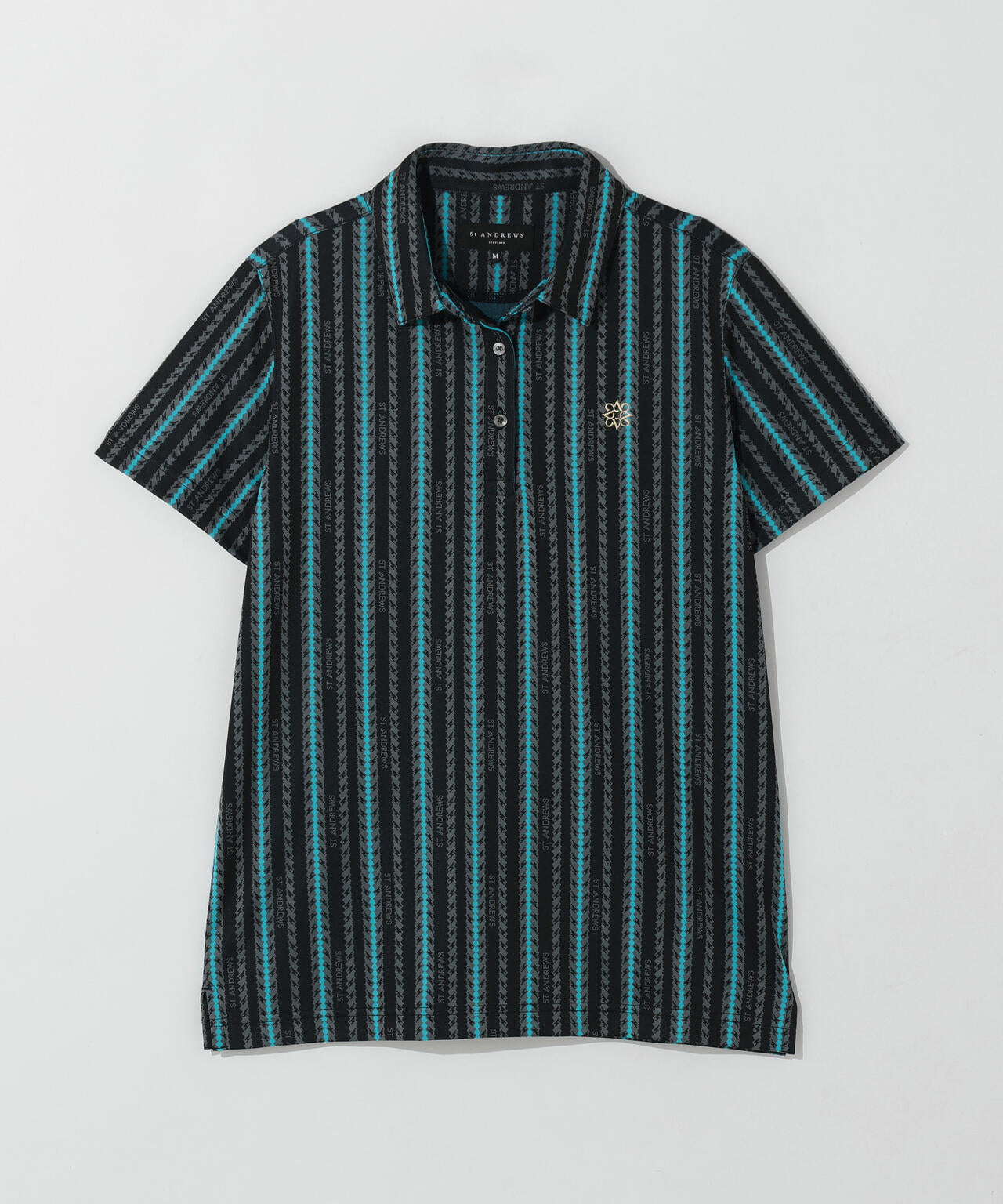 縄ストライプジャガード半袖シャツ (WOMENS)