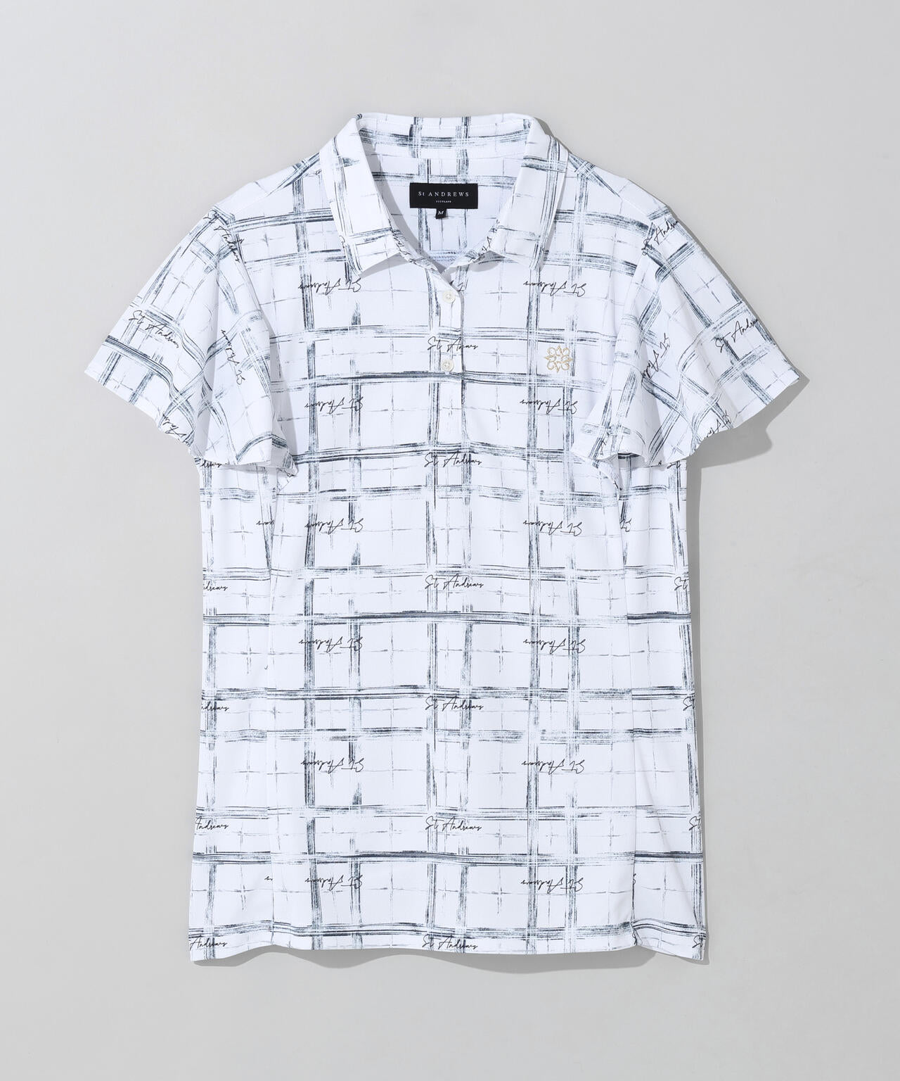 チェックプリント半袖シャツ (WOMENS)
