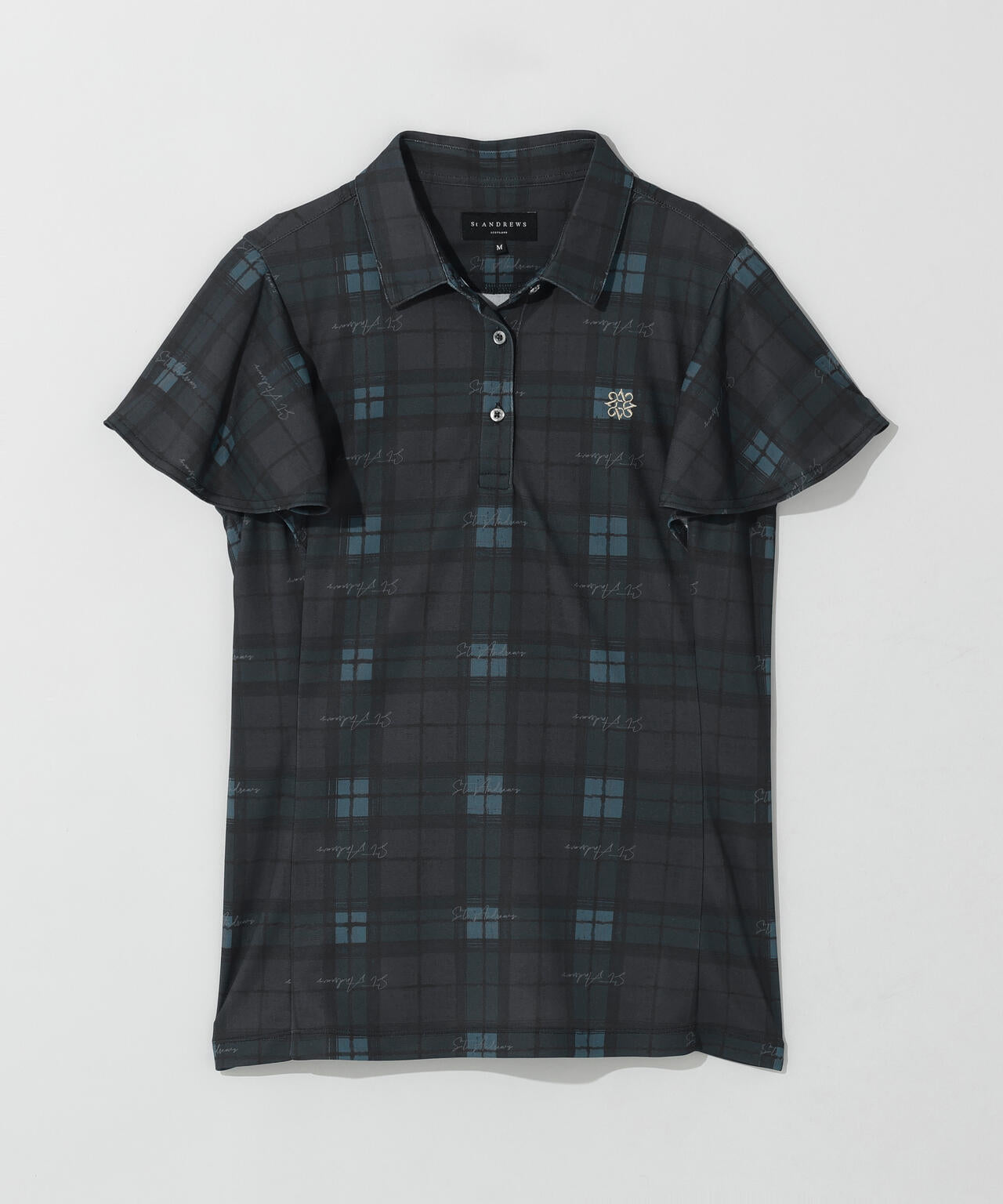 チェックプリント半袖シャツ (WOMENS)