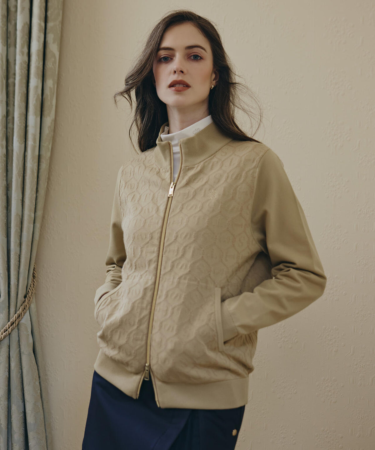 14GSTケーブルジャガードニットブルゾン (WOMENS)
