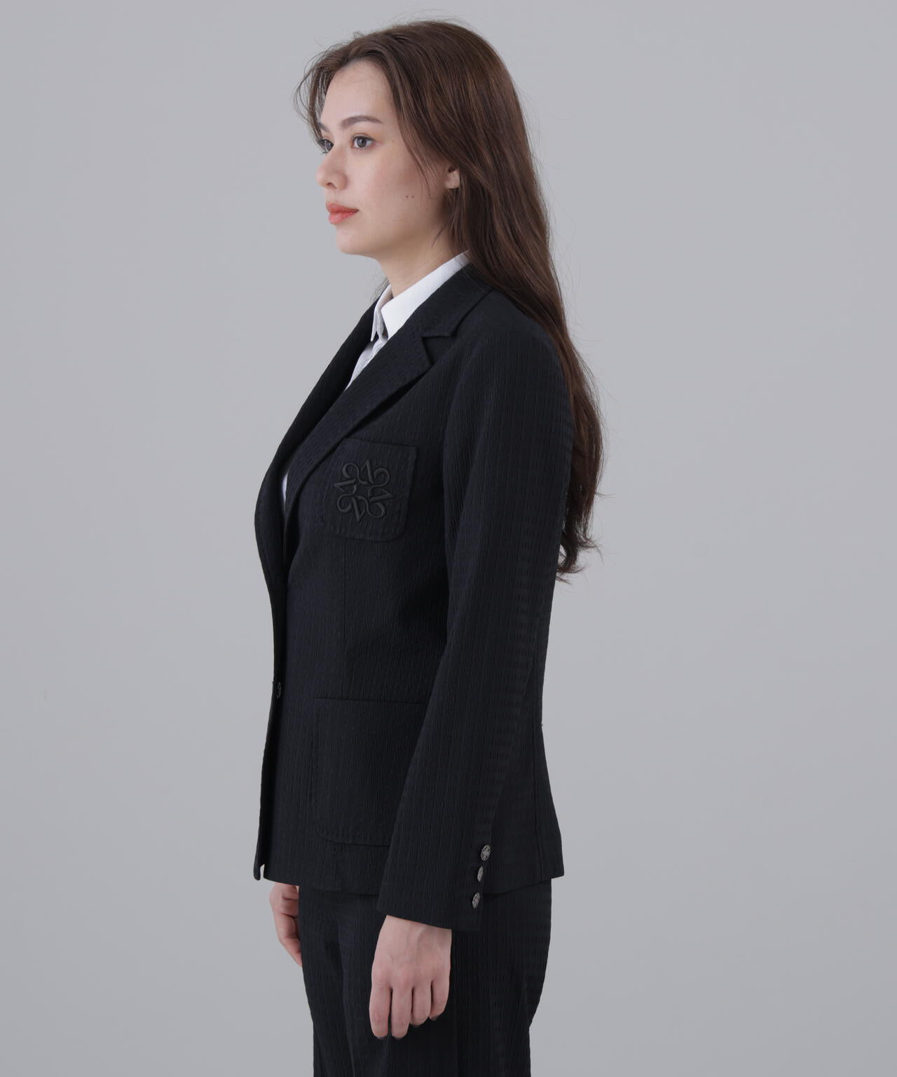 【ストレッチ】ふくれジャガードジャケット (WOMENS)