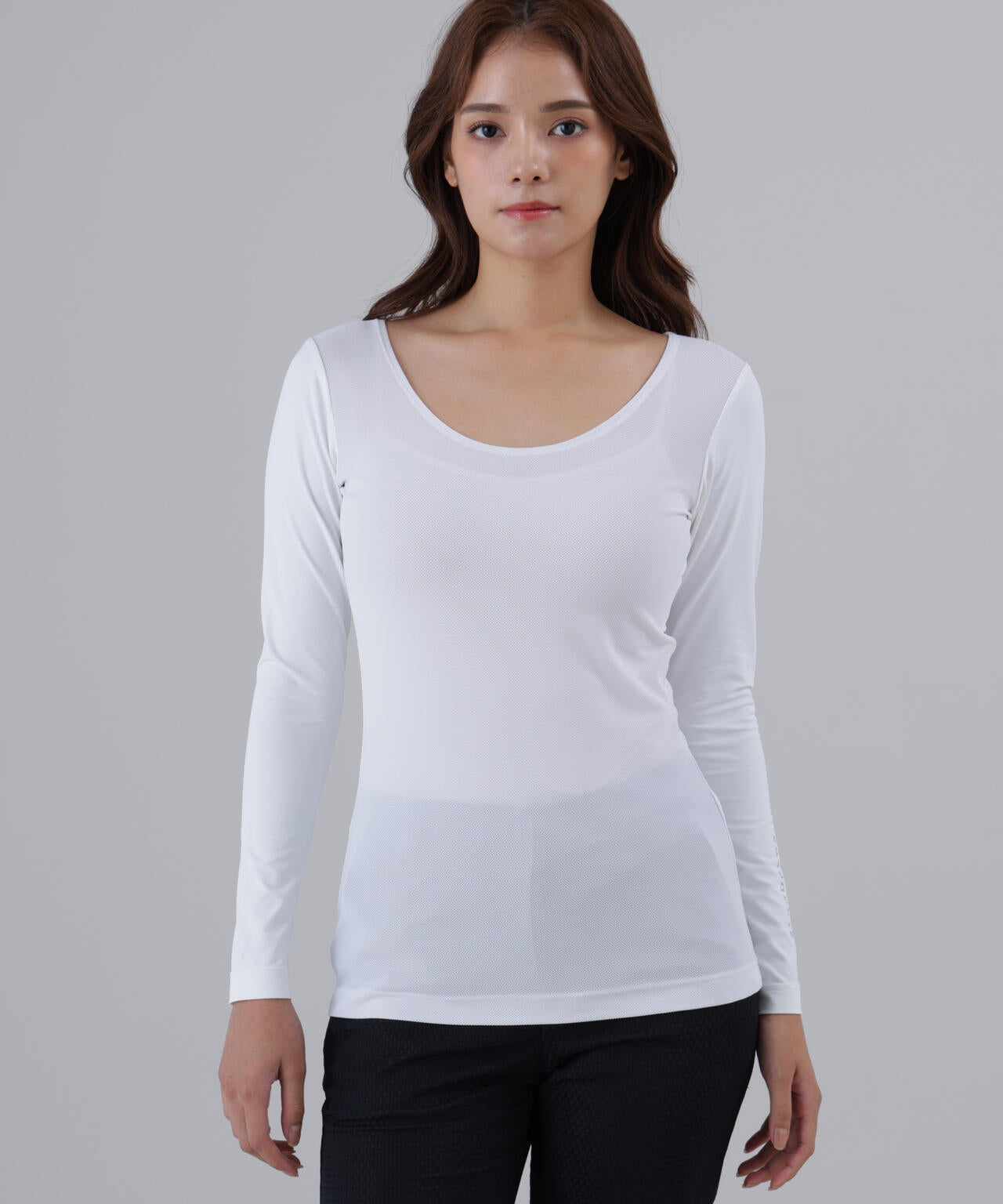 【吸水速乾】【UVカット】TWINCOT UV×メッシュ長袖Uネックインナー (WOMENS)