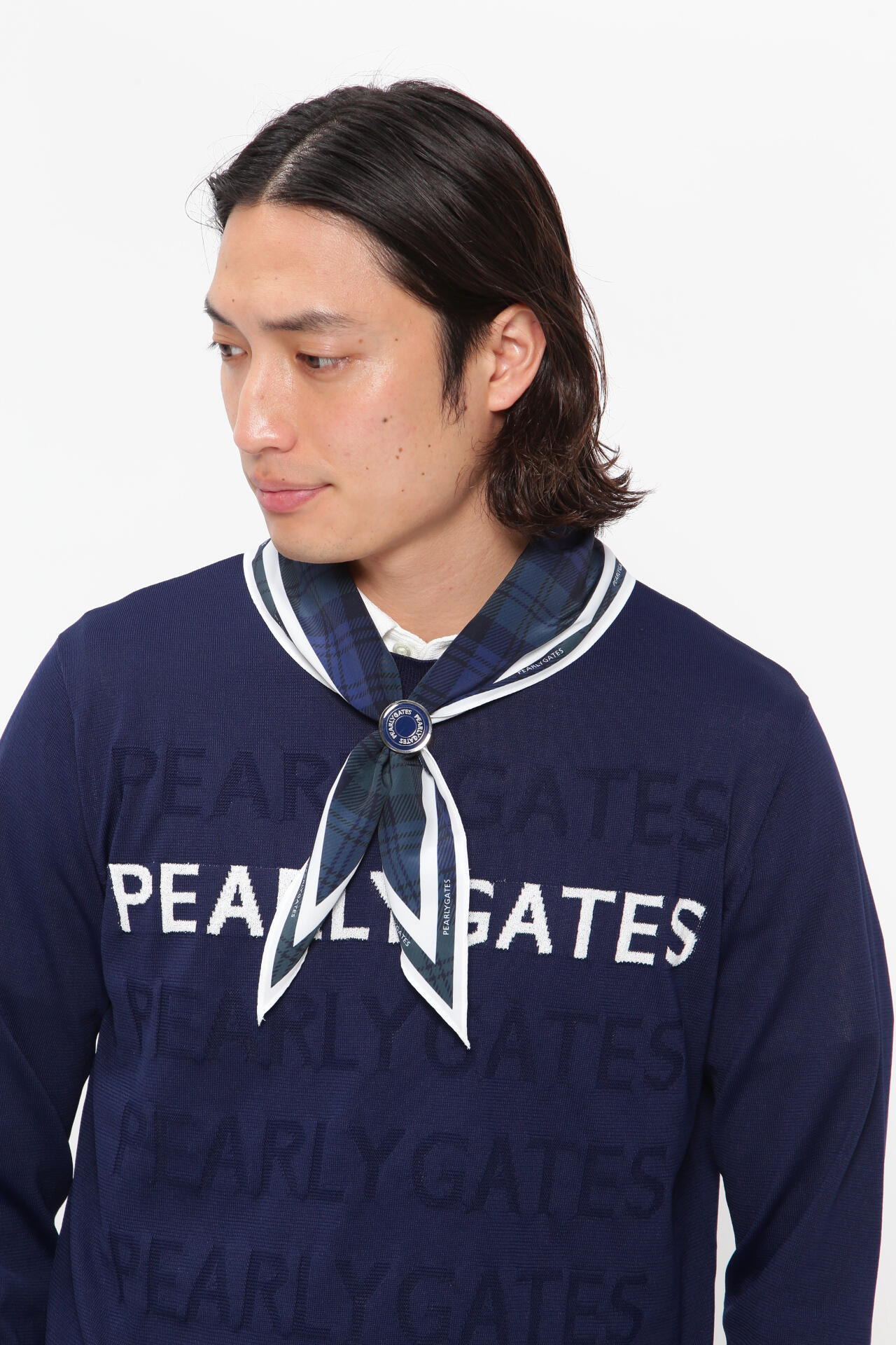 マーカーリング付き スカーフ <ブラックウォッチ柄> (UNISEX)