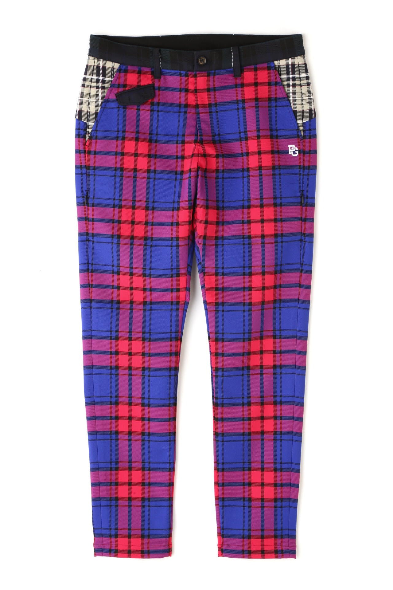 マルチチェック柄 ポリエステルストレッチチェック 5ポケットパンツ <マルチチェック>