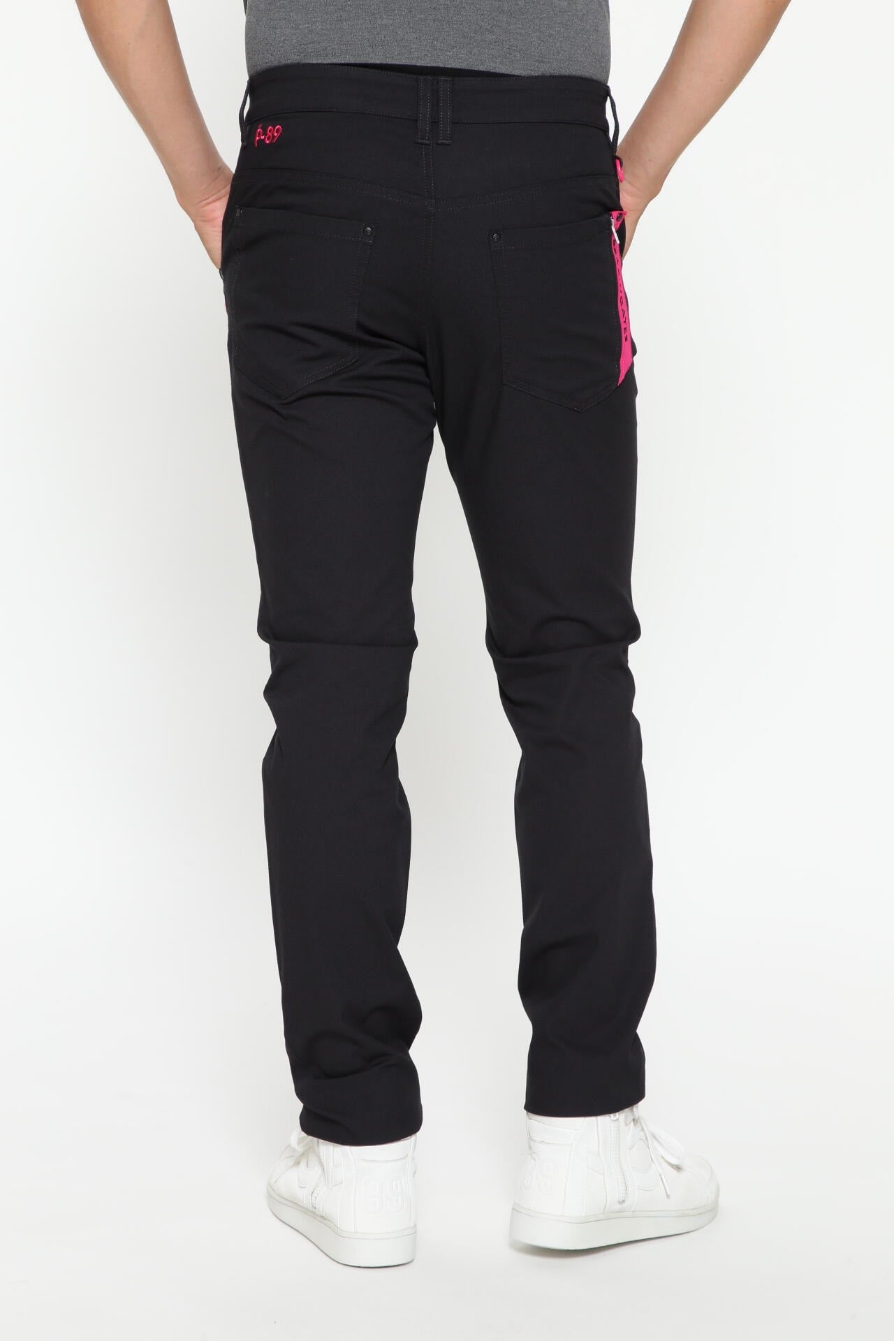 C/Pe ドライストレッチドビーカルゼ 5ポケットパンツ <Pink with BLACK>