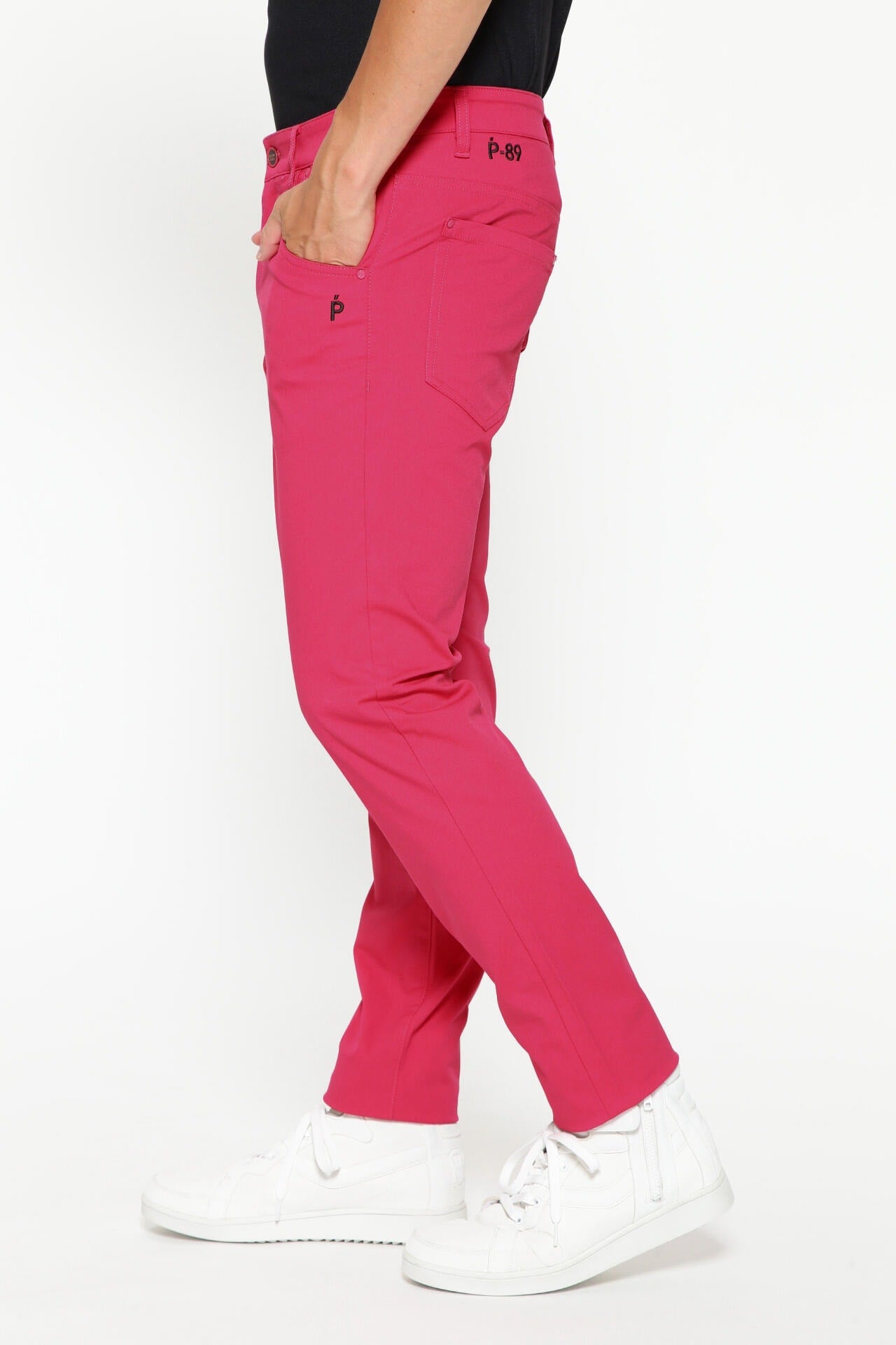 C/Pe ドライストレッチドビーカルゼ 5ポケットパンツ <Pink with BLACK>