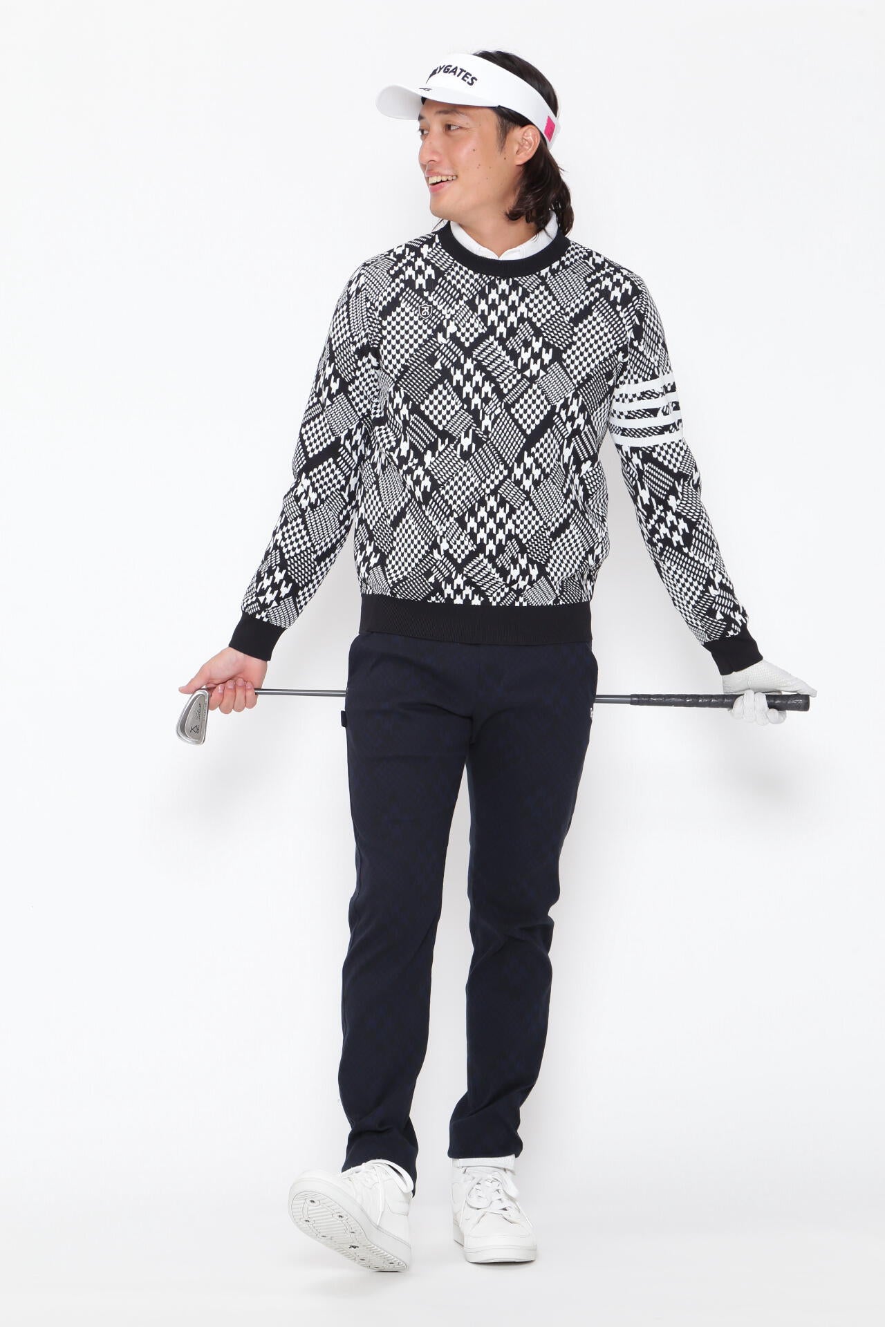 千鳥アーガイルジャガードパンツ