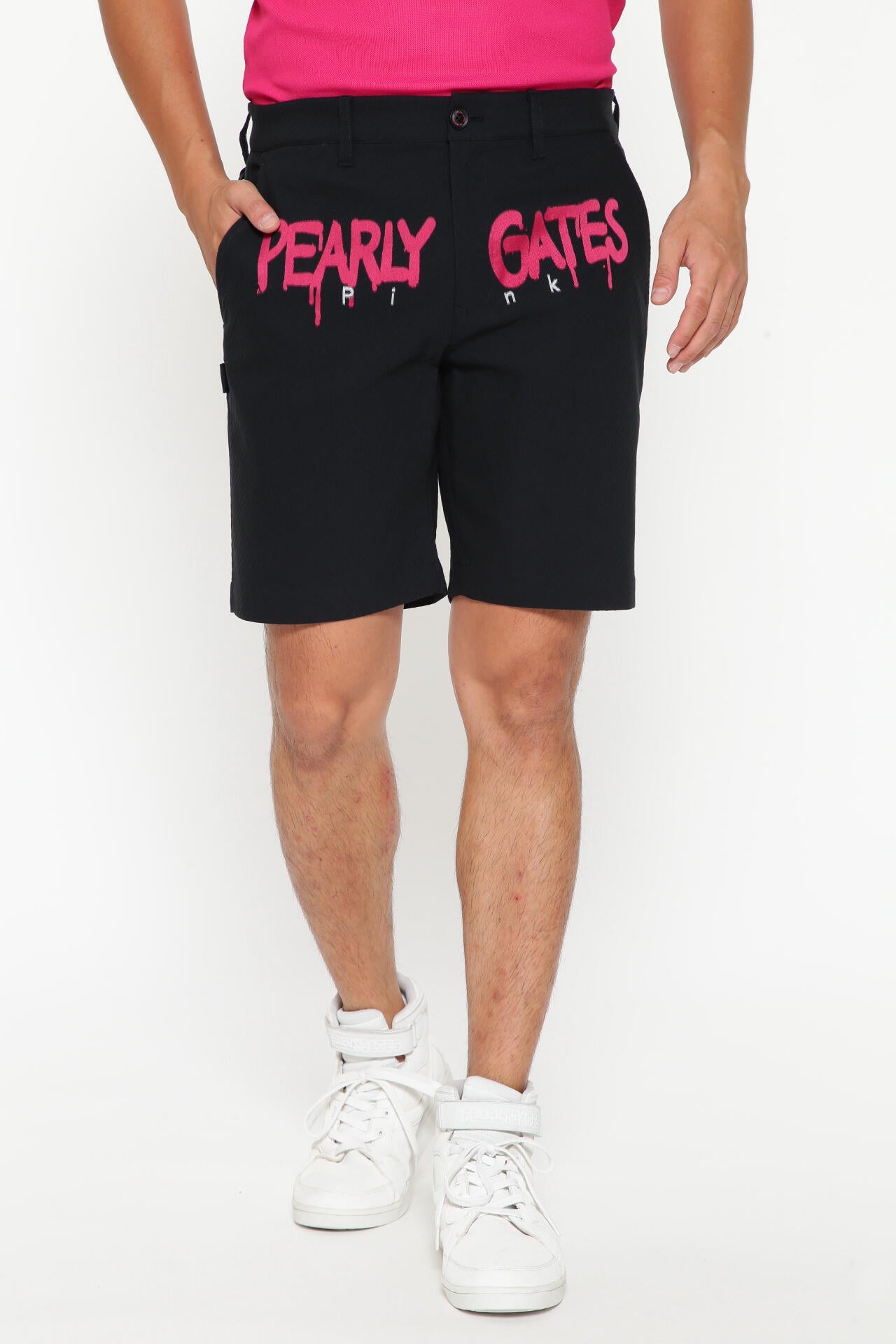 ロゴカットジャガード ショートパンツ <Pink with BLACK>