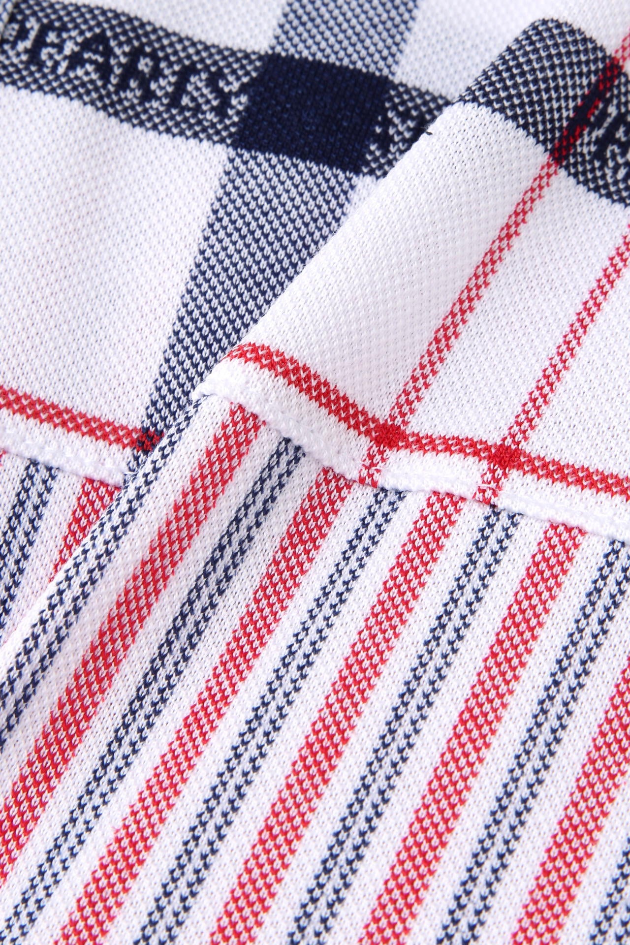 カノコハイブリット 半袖ポロシャツ <チェック×ストライプ柄>