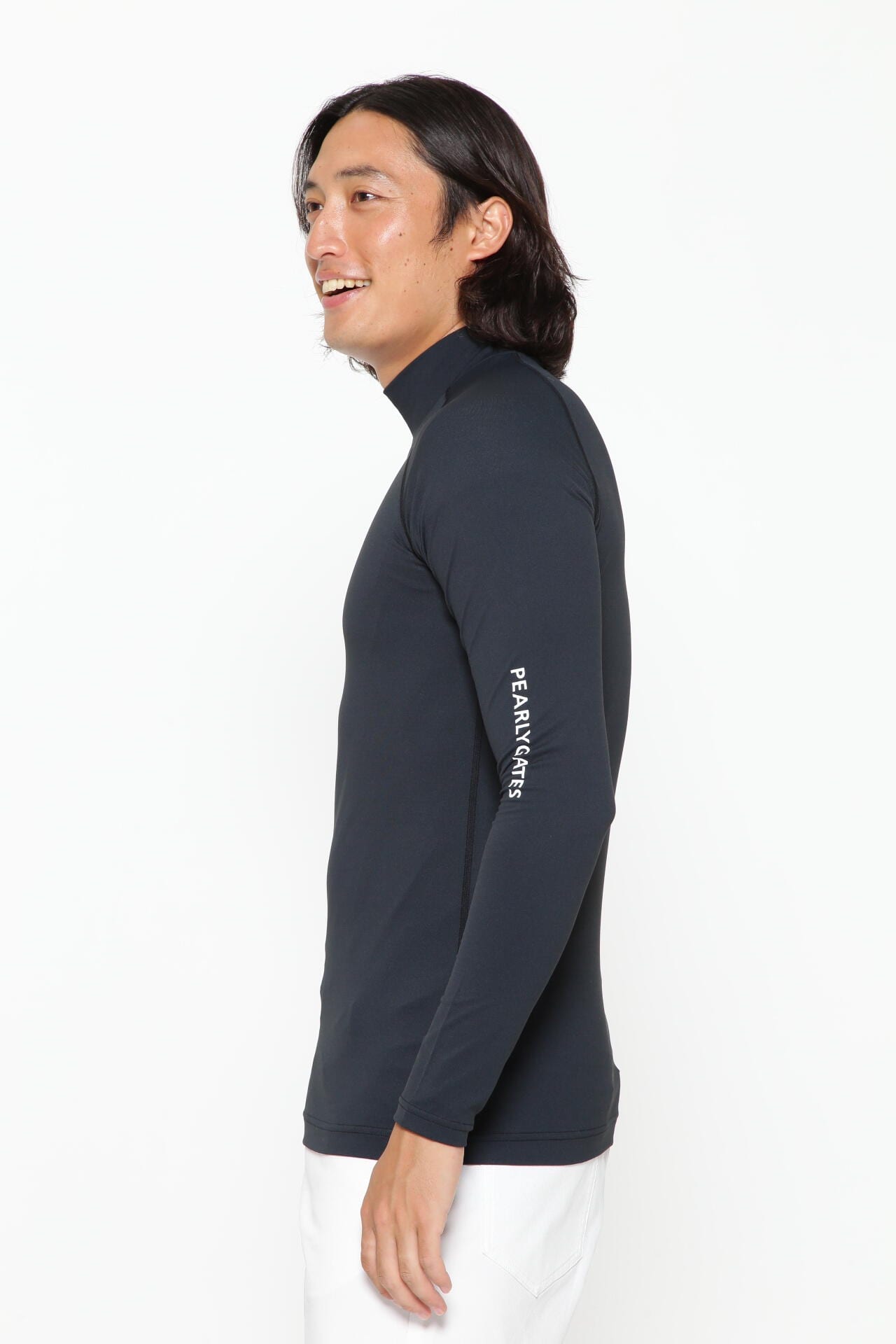 ポリエステルストレッチ ベアカノコ 長袖ハイネックカットソー
