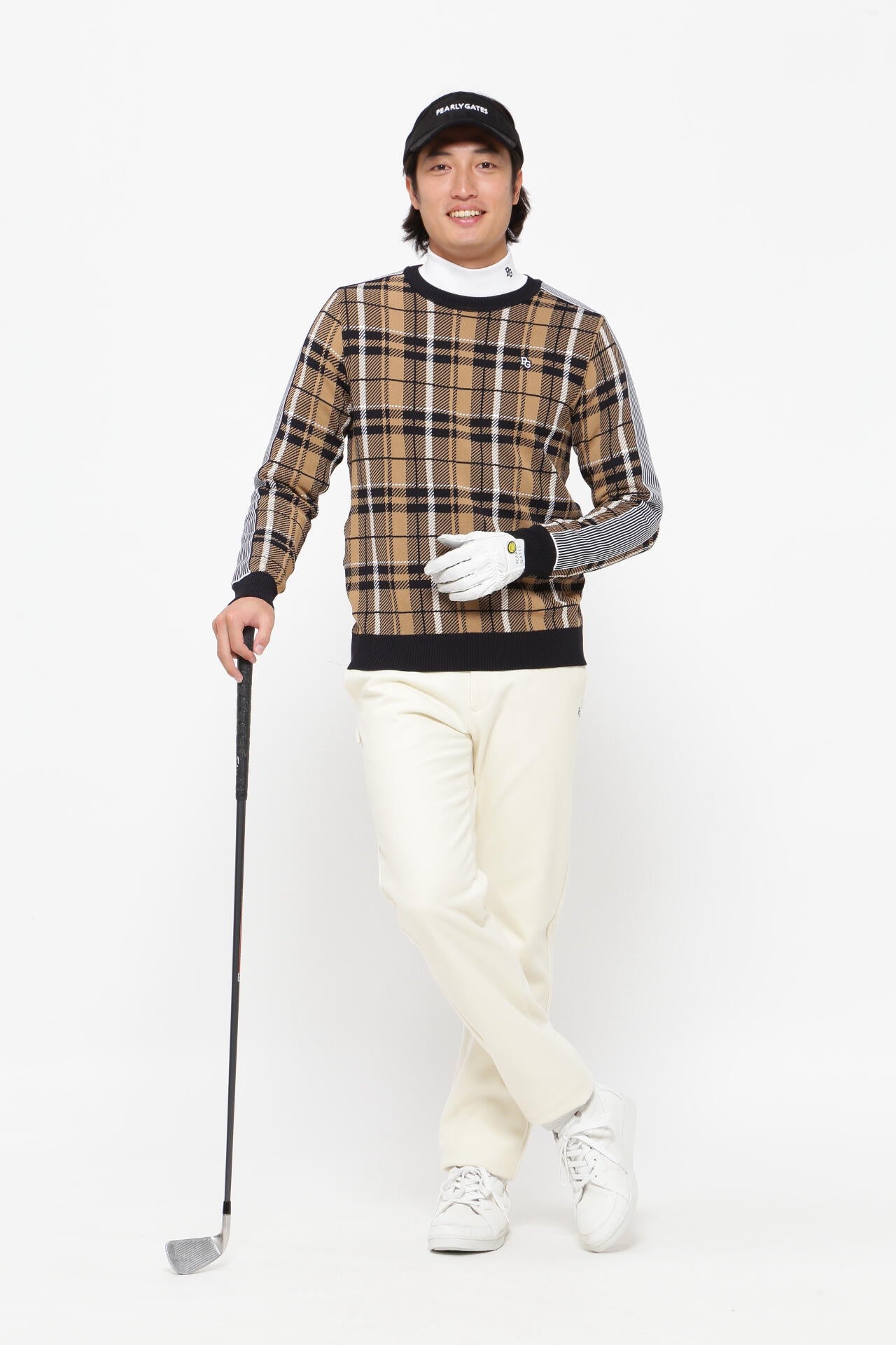 クルーネックニットプルオーバー <CHECKシリーズ>