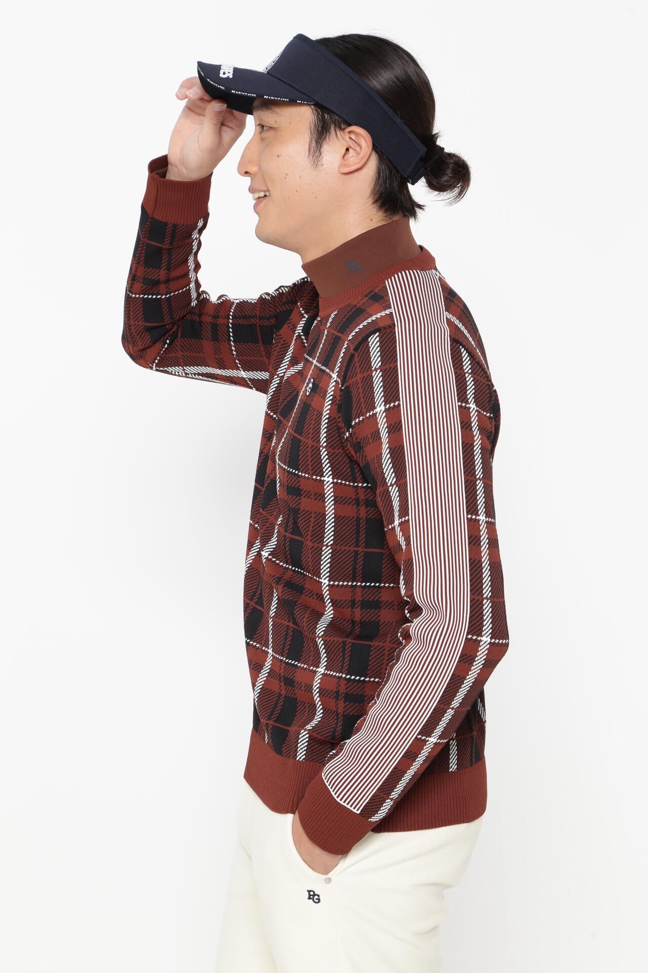 クルーネックニットプルオーバー <CHECKシリーズ>