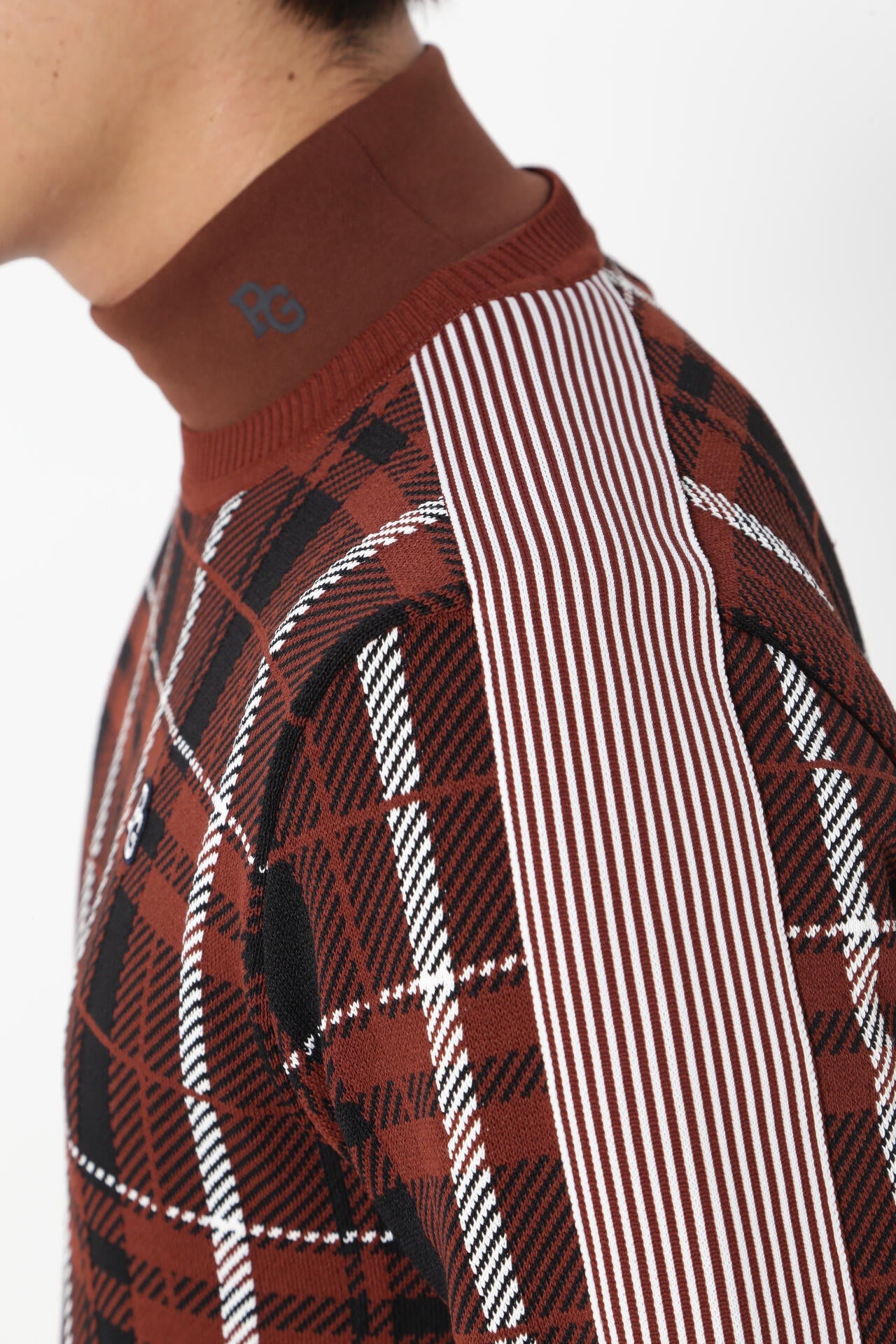クルーネックニットプルオーバー <CHECKシリーズ>