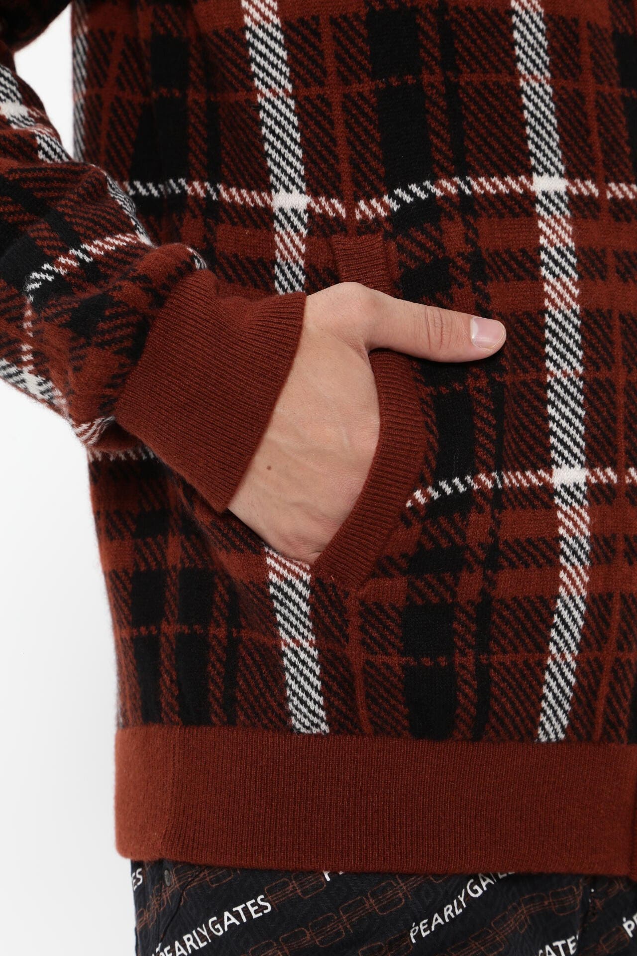 カシミヤ天竺 フルジップニットジャケット <CHECKシリーズ>