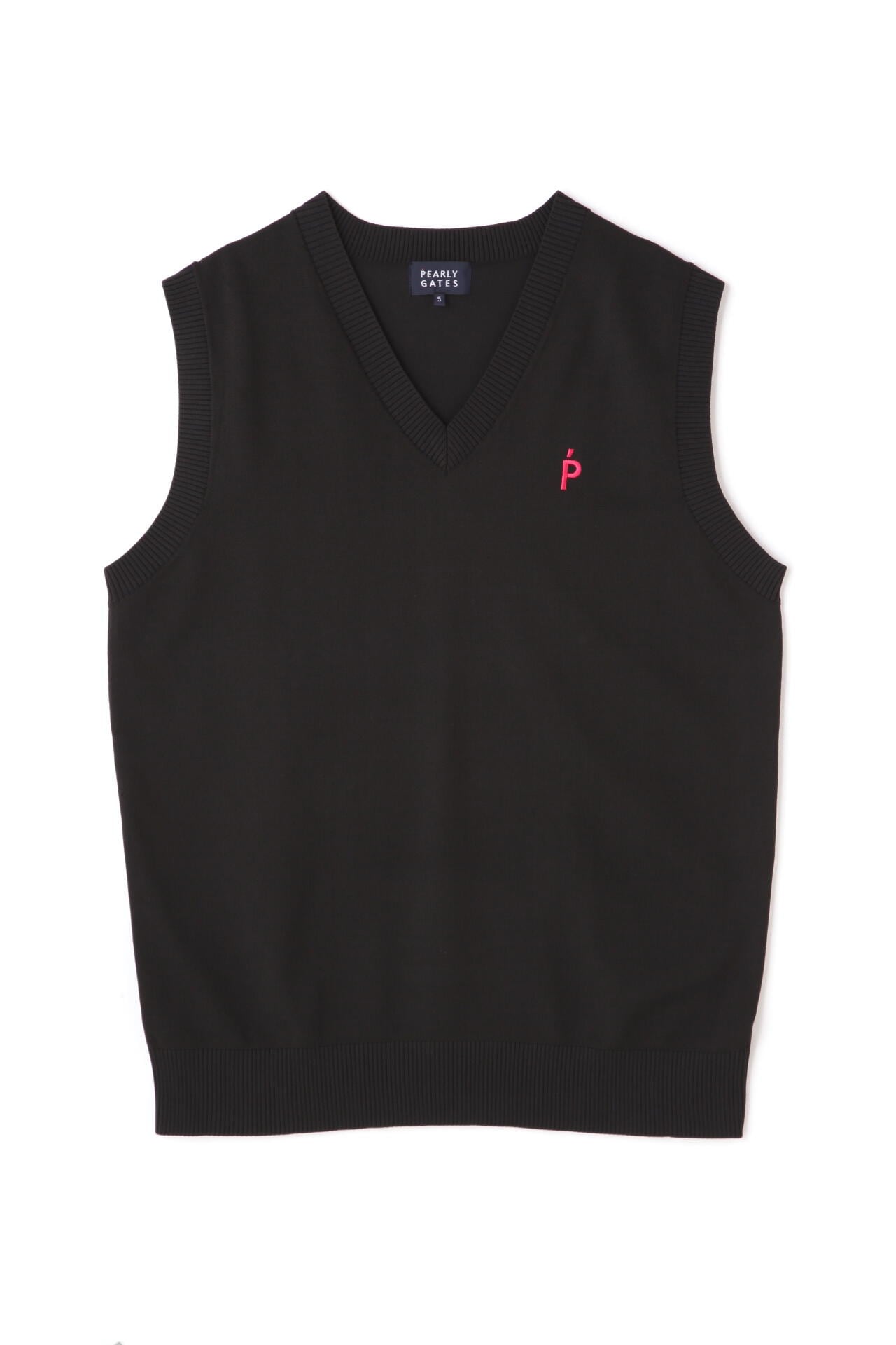光栓50 Vネックニットベストプルオーバー <Pink with BLACK>