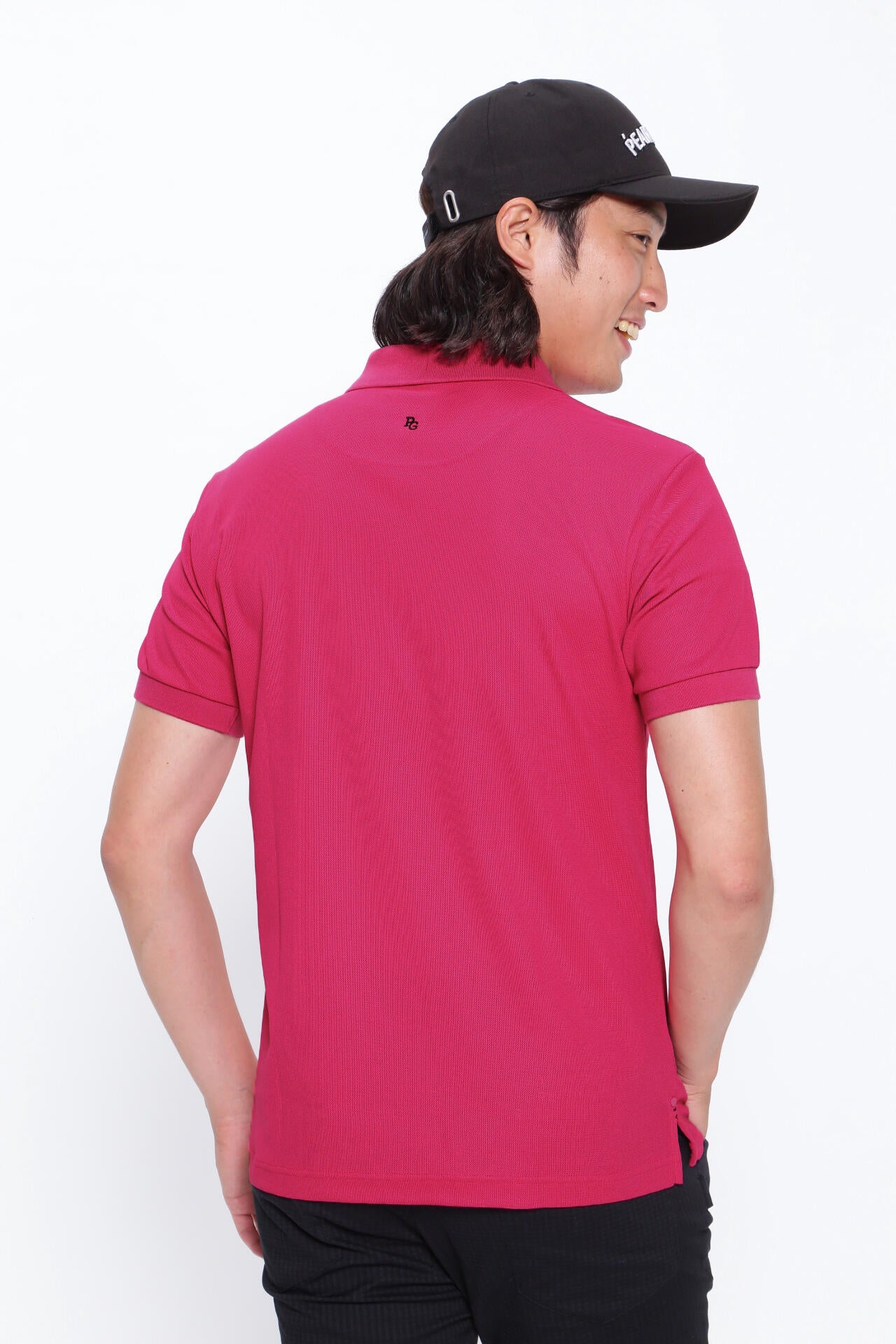 裏カノコ 半袖ポロシャツ <Pink with BLACK>