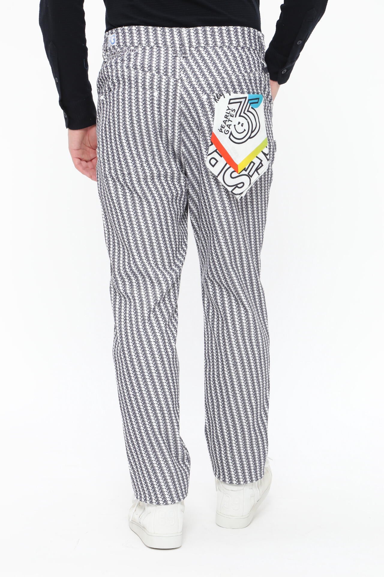 35th ポリエステルコットン ルアンチンカルゼ ストレッチパンツ <PG35th><Relaxシリーズ><小紋柄シリーズ>