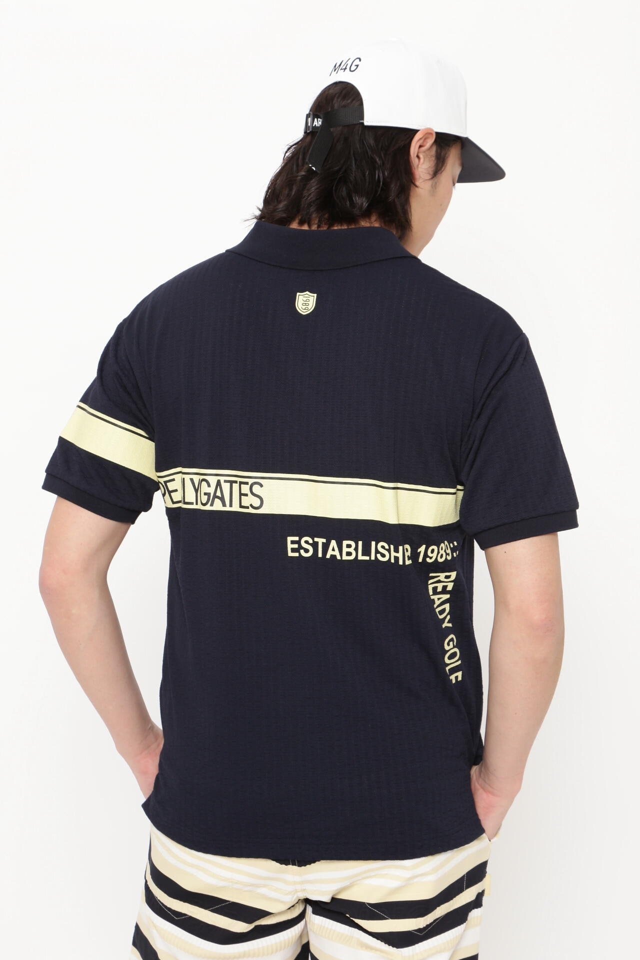 カノコサッカーストライプ DRY MASTER 半袖ポロシャツ <シャンパンゴールド><Relaxシリーズ>