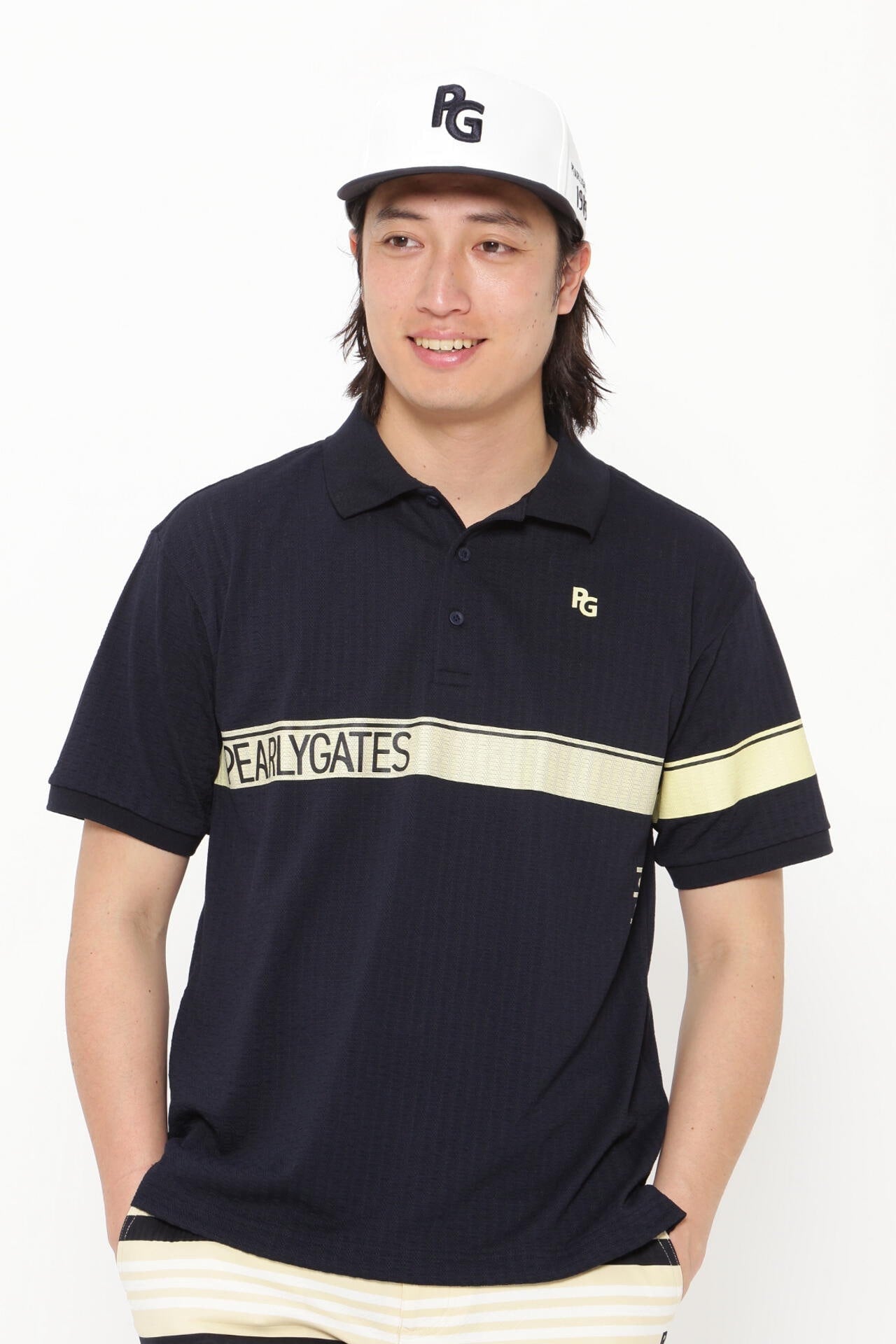 カノコサッカーストライプ DRY MASTER 半袖ポロシャツ <シャンパンゴールド><Relaxシリーズ>