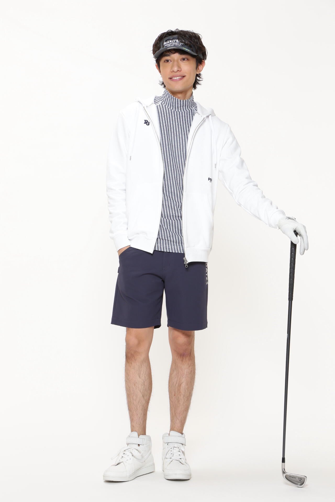 エステルベアカノコ 長袖ハイネックカットソー <小紋柄シリーズ>