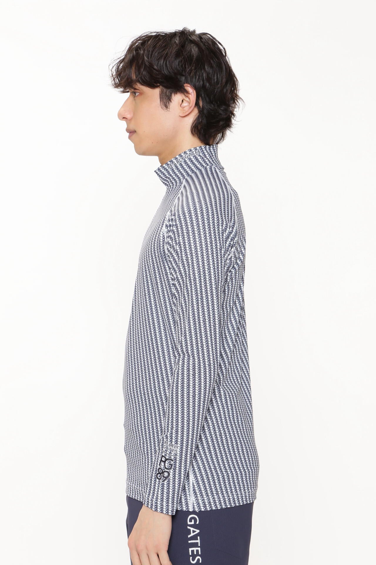エステルベアカノコ 長袖ハイネックカットソー <小紋柄シリーズ>