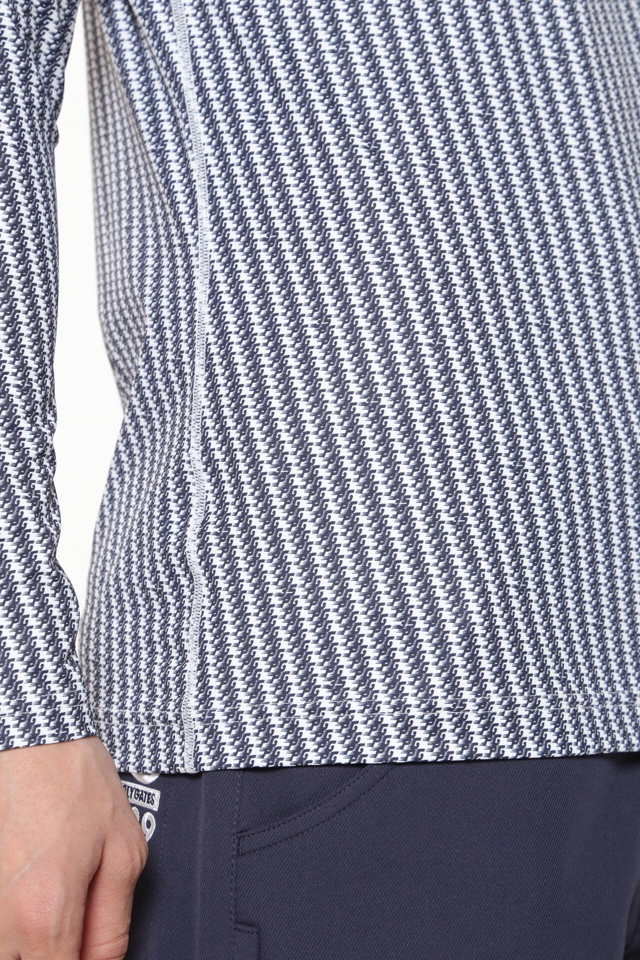 エステルベアカノコ 長袖ハイネックカットソー <小紋柄シリーズ>