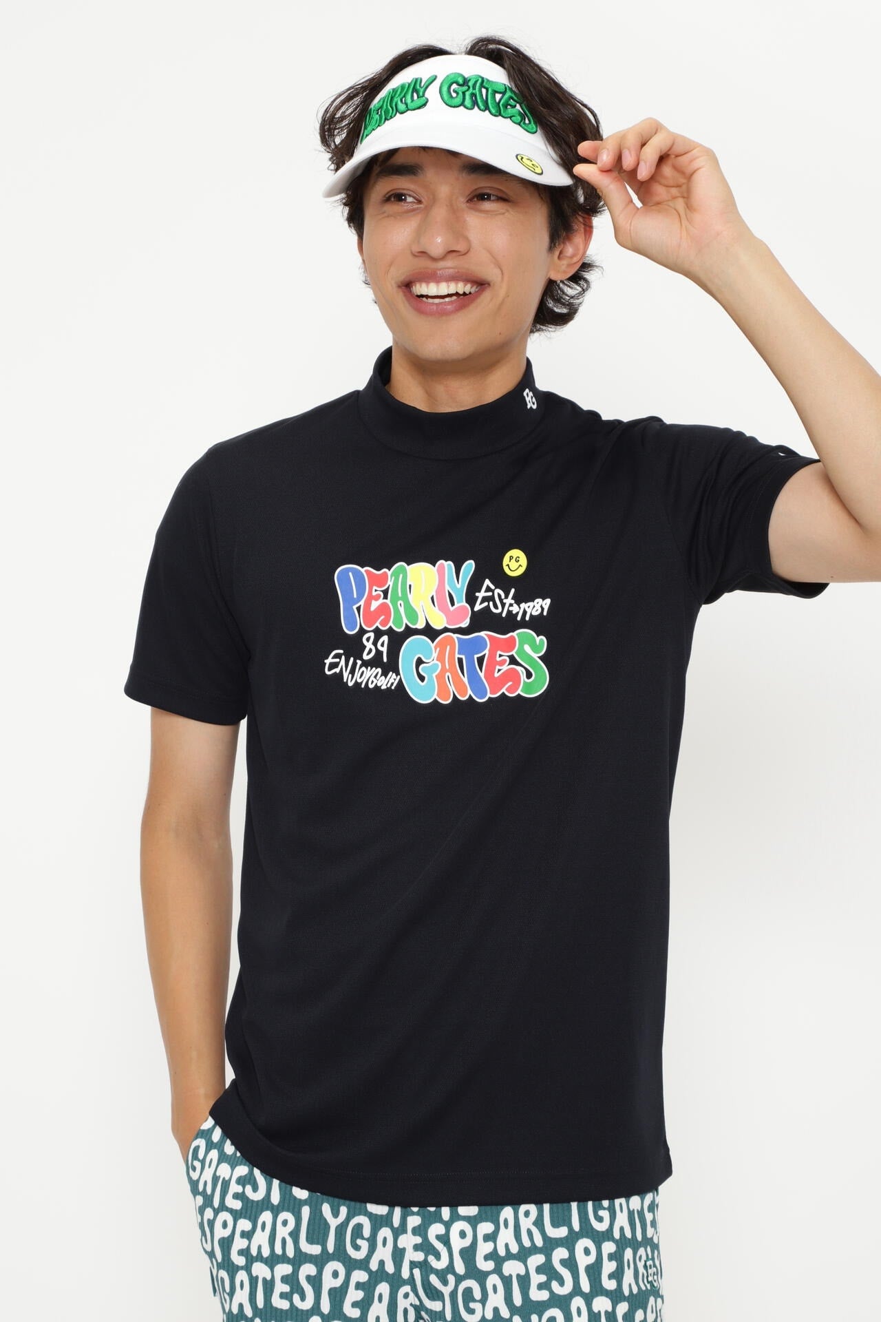 マイクロメッシュストレッチ半袖ハイネックカットソー