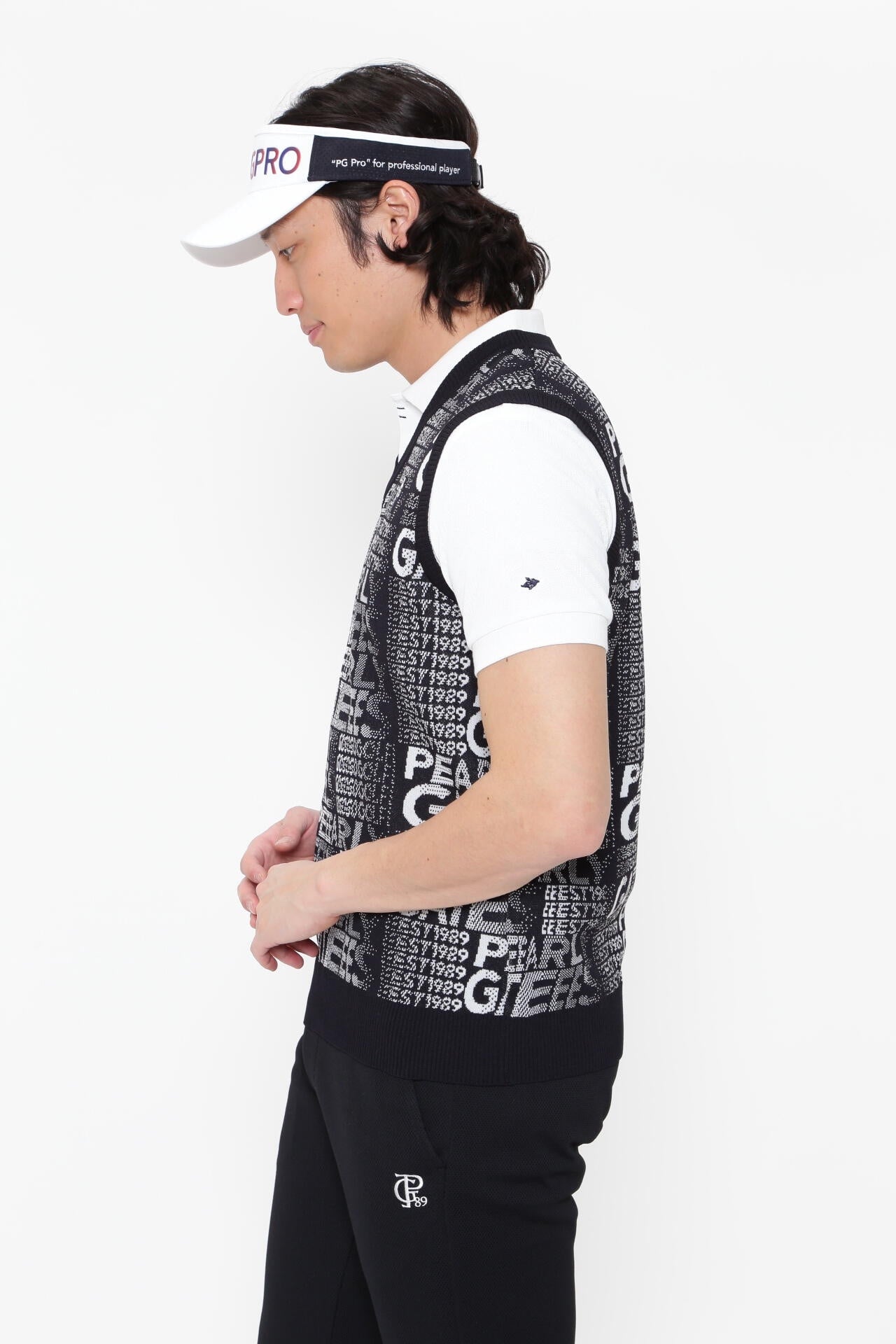 コットンビーム×アモッサLS Vネックニットベスト <PGPRO>