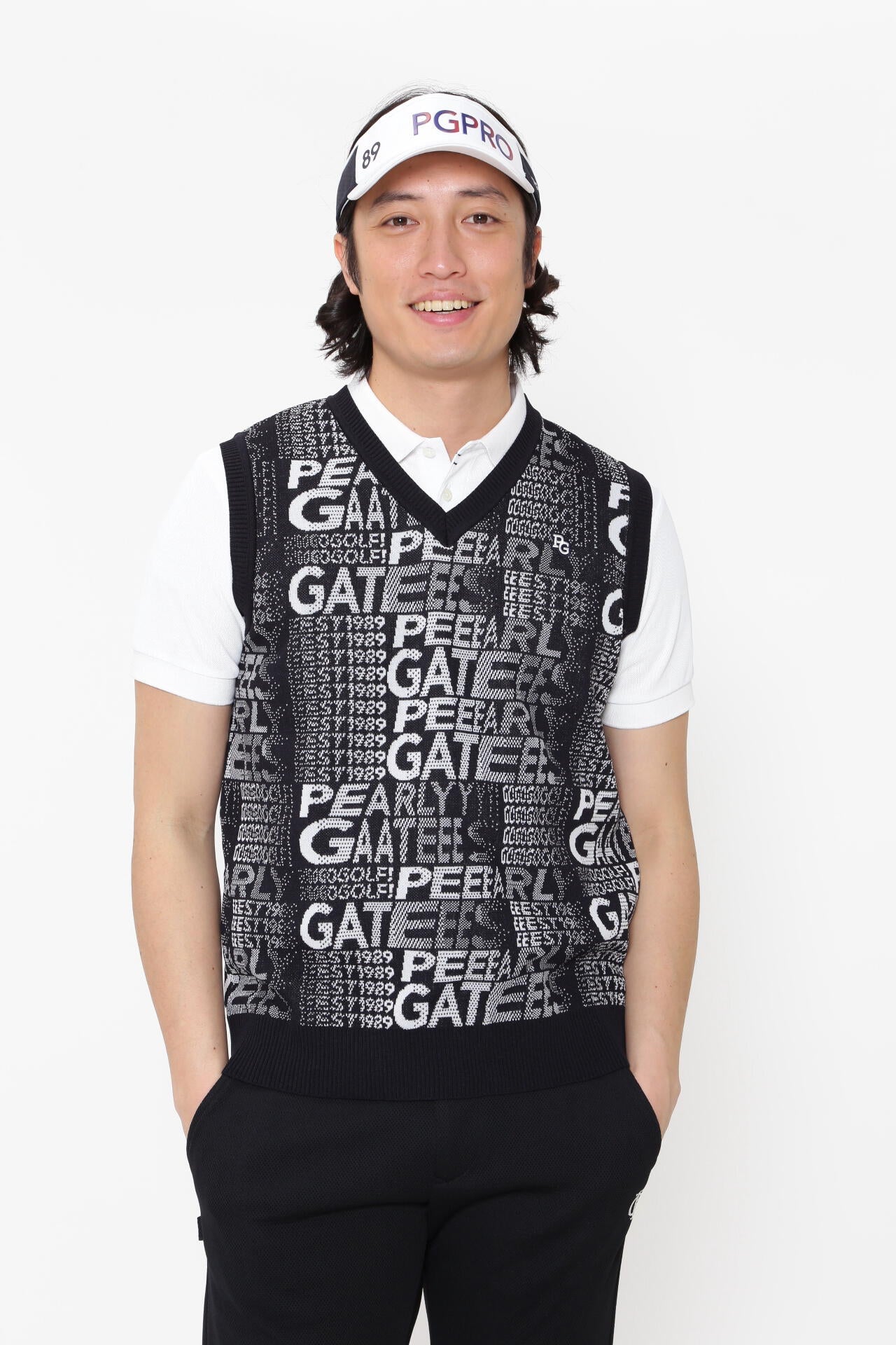 コットンビーム×アモッサLS Vネックニットベスト <PGPRO>