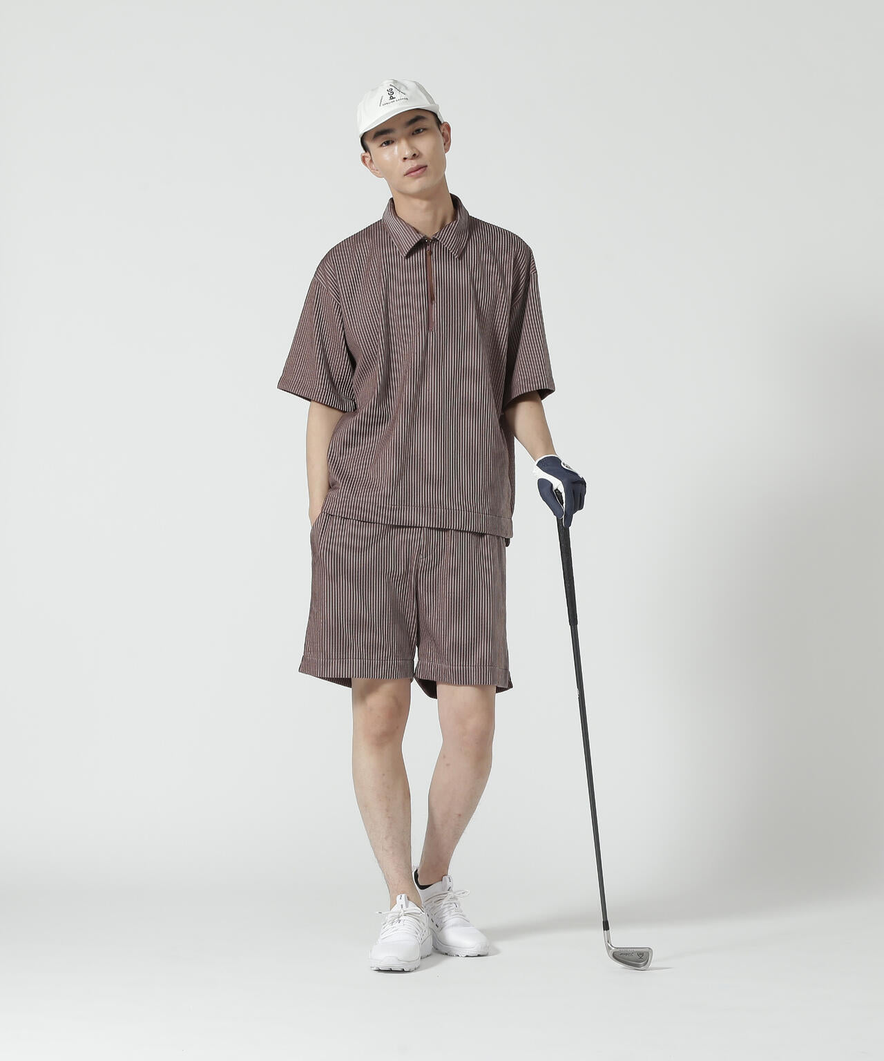 【PGG】【直営店舗&公式オンライン限定】Peストレッチピンタックジャージー半袖ポロシャツ (MENS)