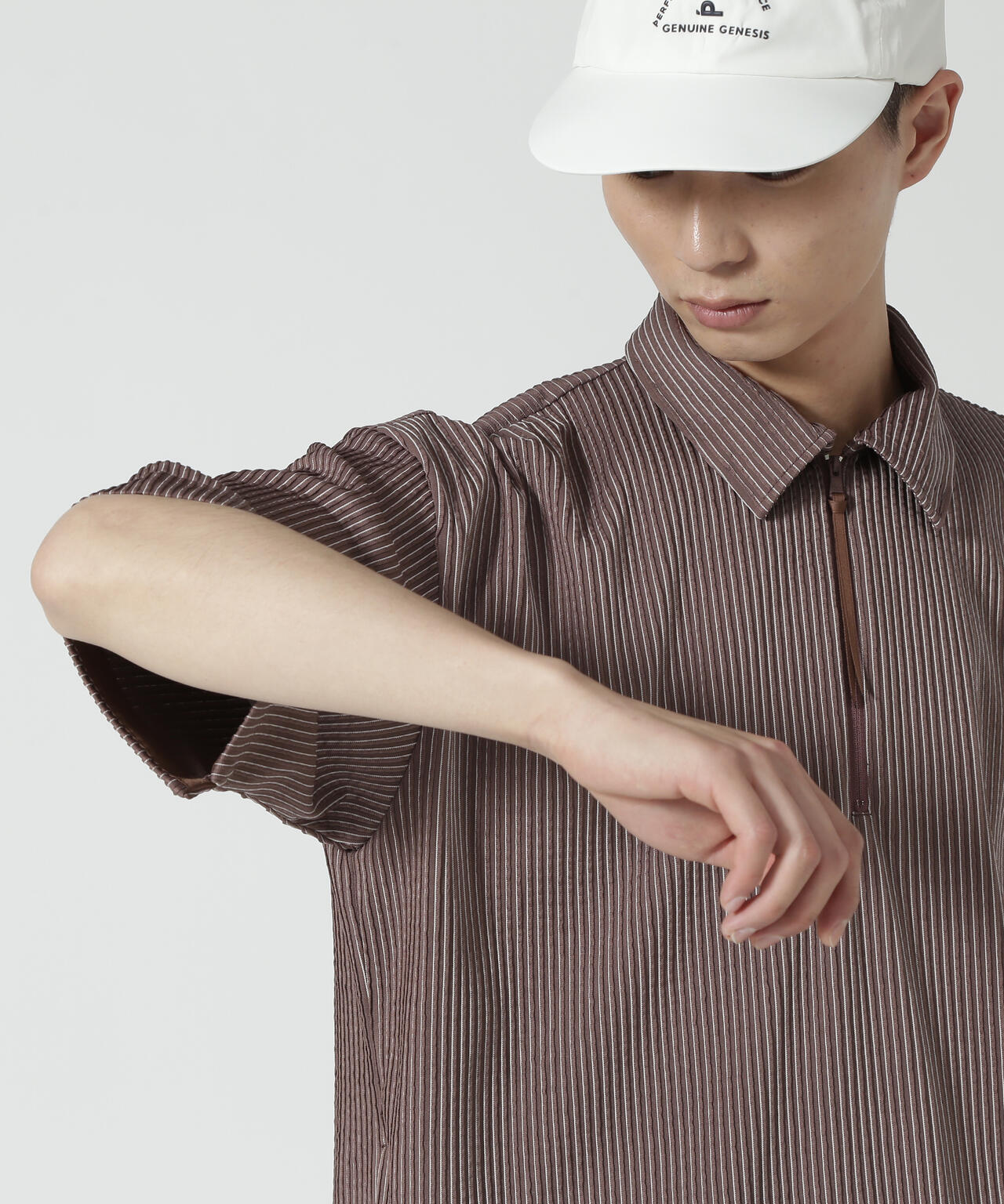 【PGG】【直営店舗&公式オンライン限定】Peストレッチピンタックジャージー半袖ポロシャツ (MENS)