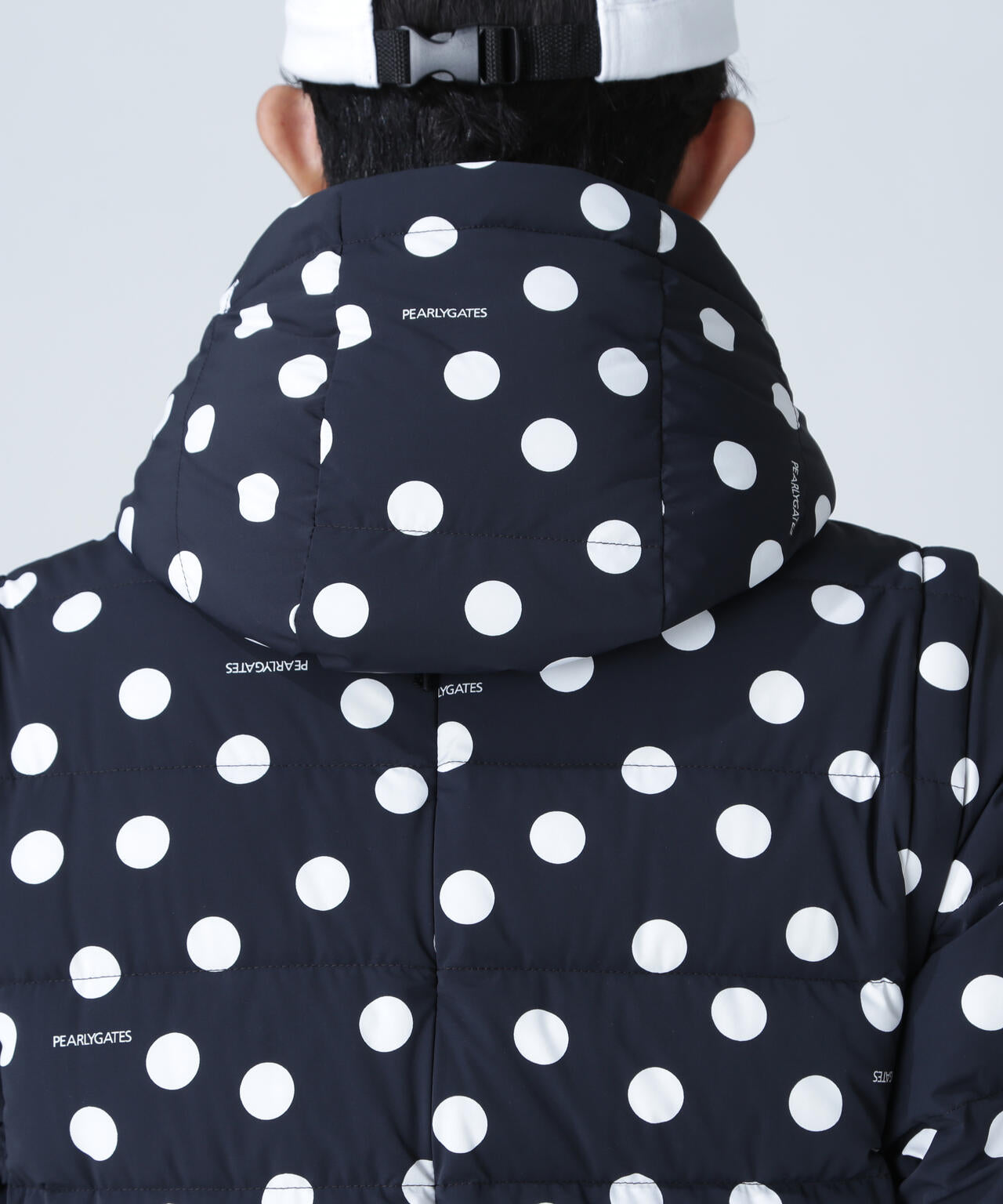 Nyストレッチタフタフーディダウンジャケット <ランダムドット柄>