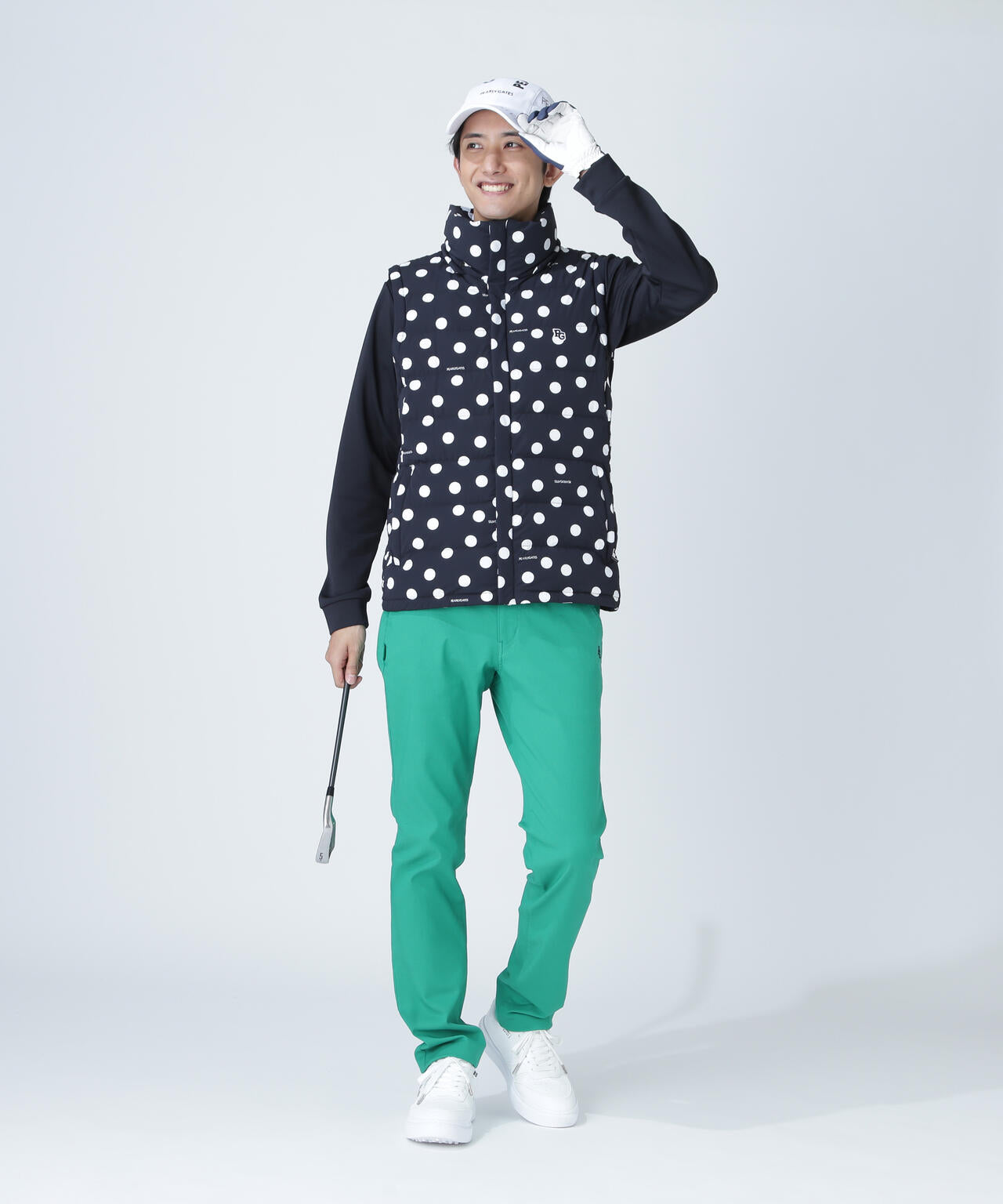 Nyストレッチタフタフーディダウンジャケット <ランダムドット柄>