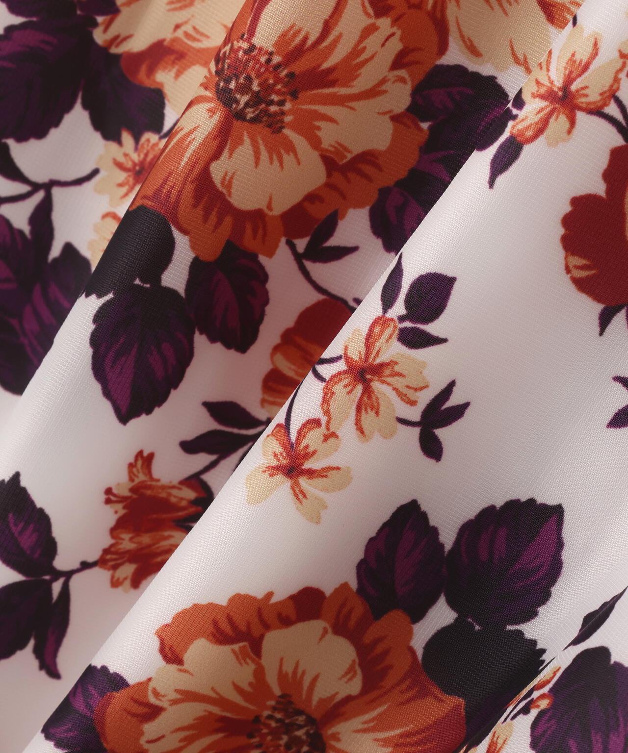 Peミニリップ中綿ジップアップブルゾン <繊細花柄>