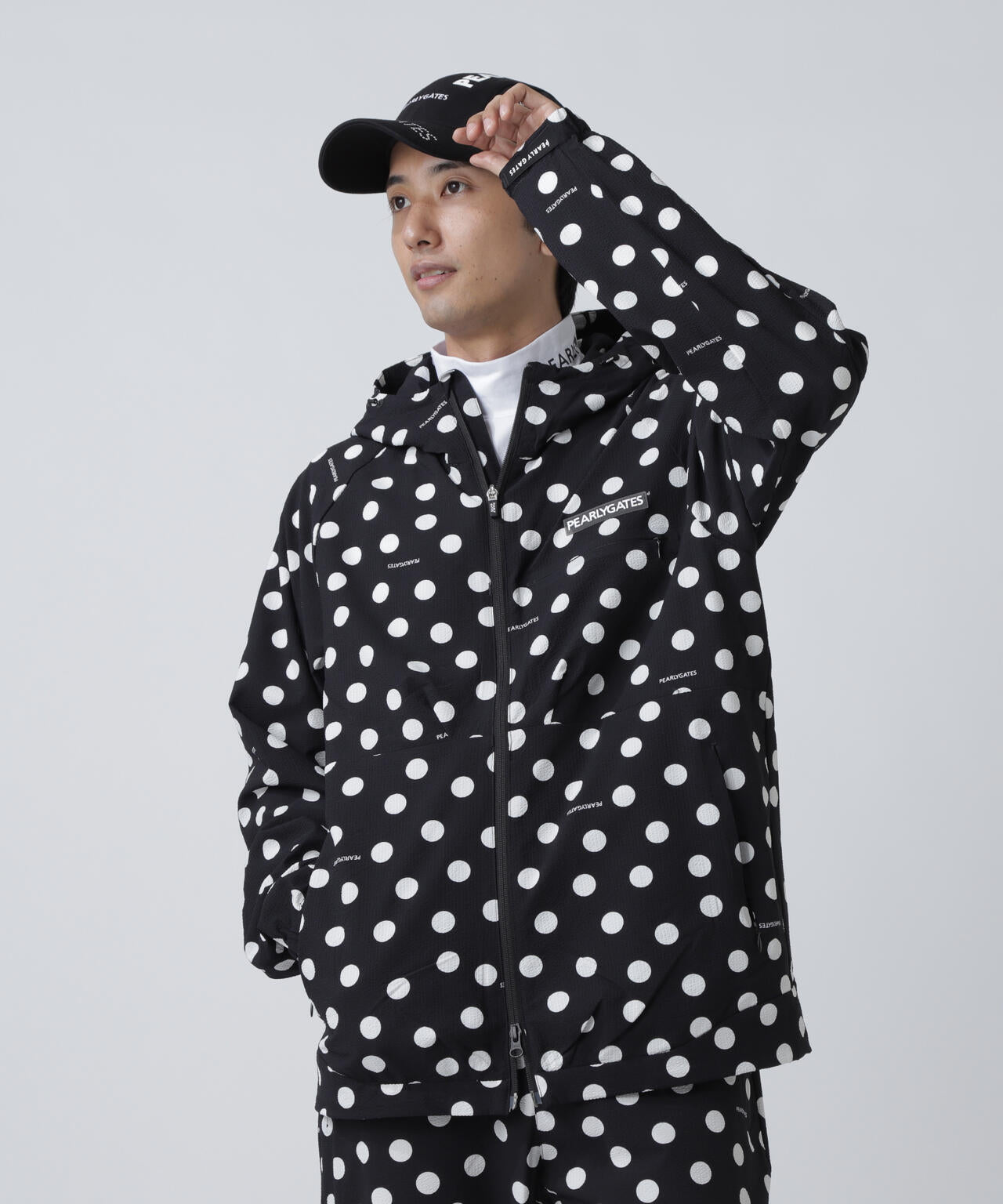 Peストレッチサッカー フルジップフーディ <ランダムドット柄>