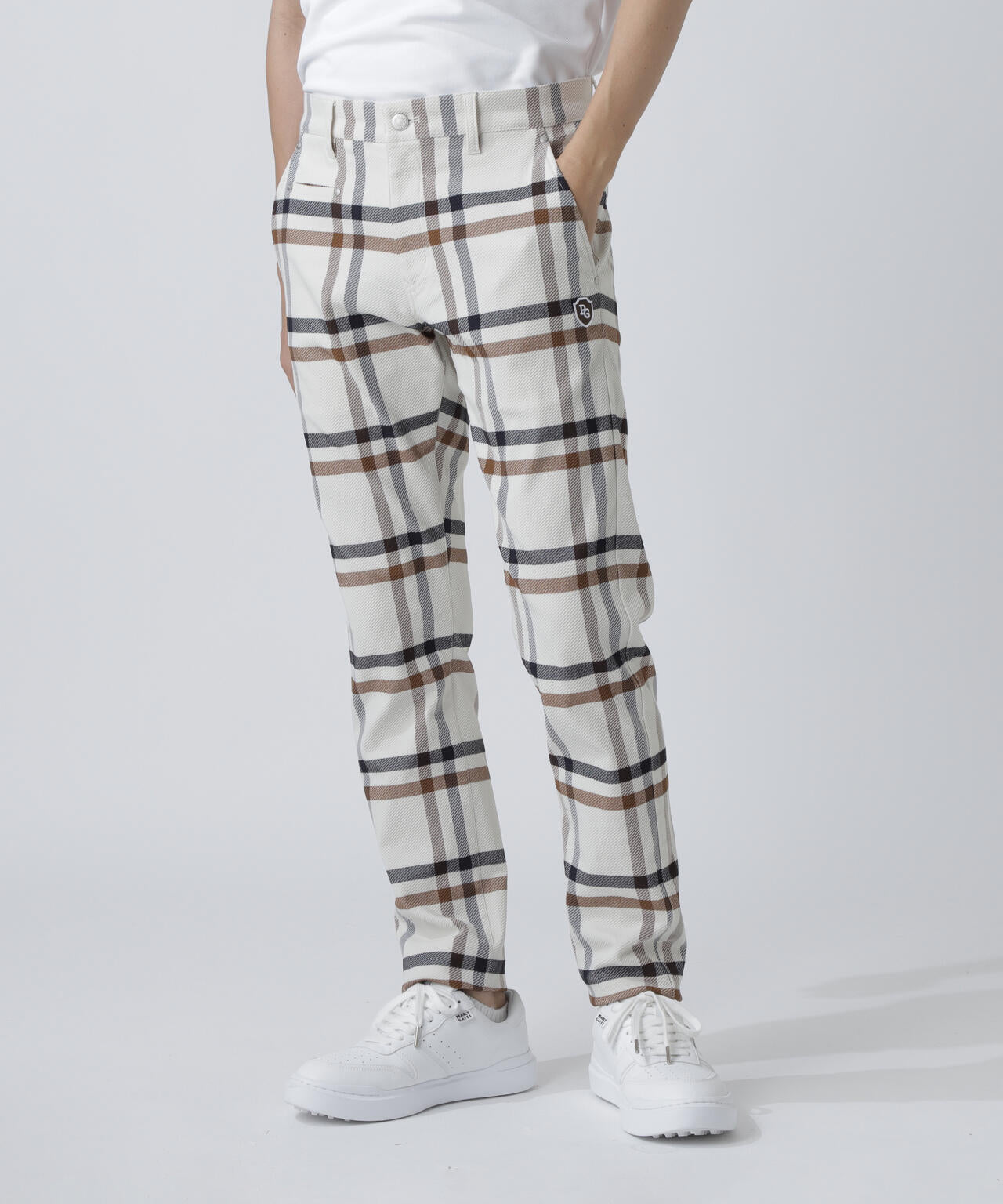 TRストレッチカルゼパンツ <チェック柄>