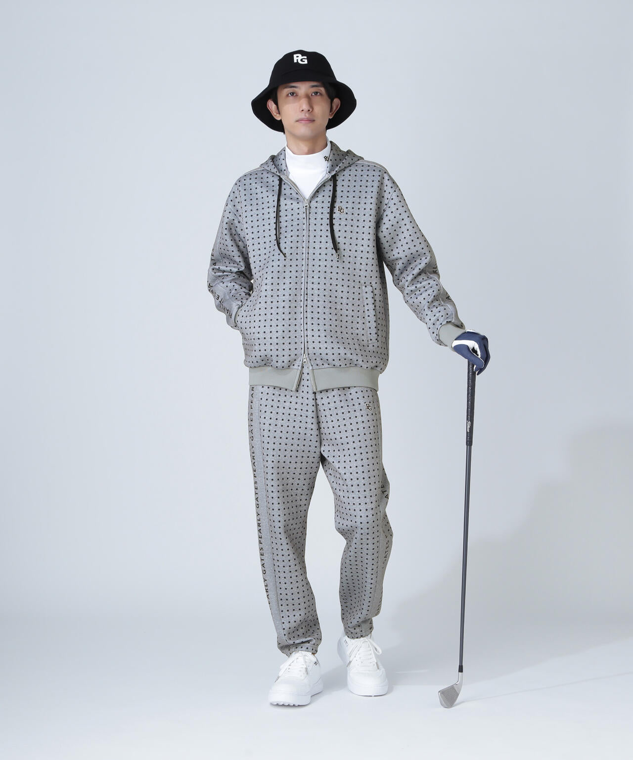 ダブルフェイスジョガーパンツ <ミニドット柄>