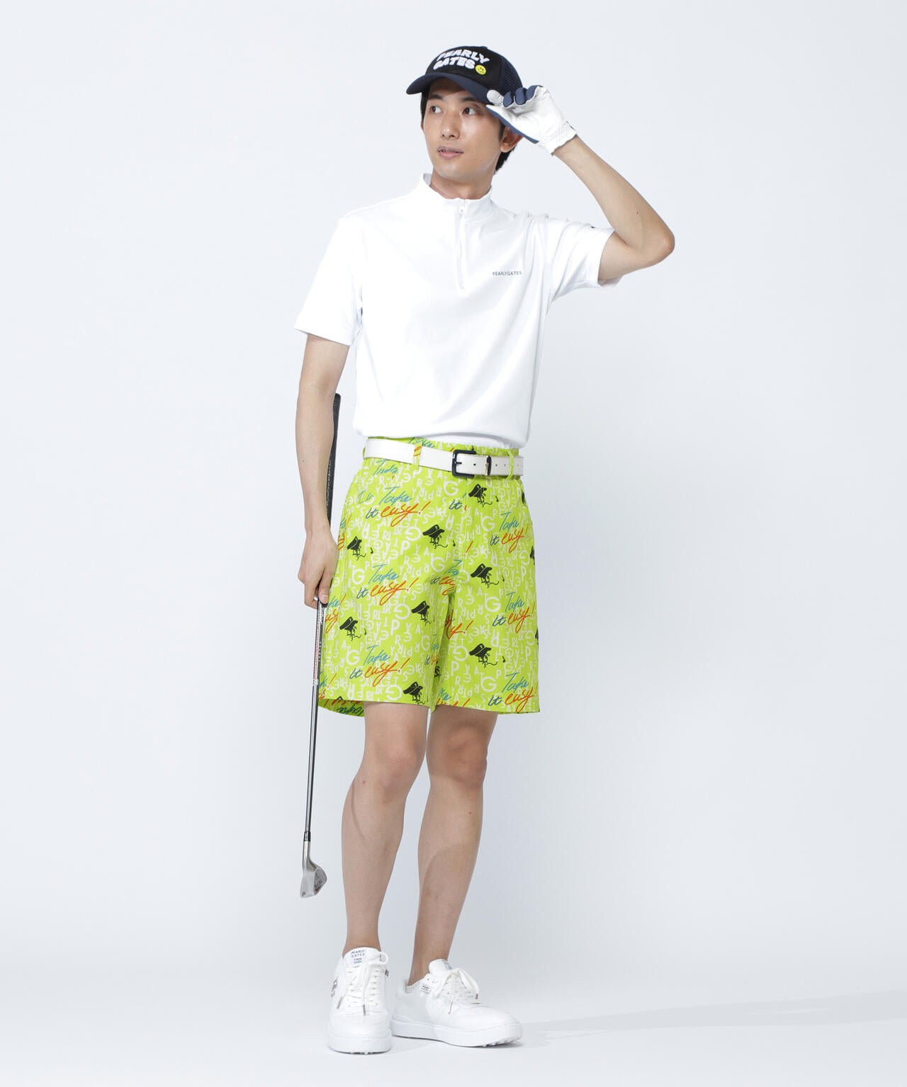 TEXBRID二重織裏使い ショートパンツ <BALLくんロゴ総柄>