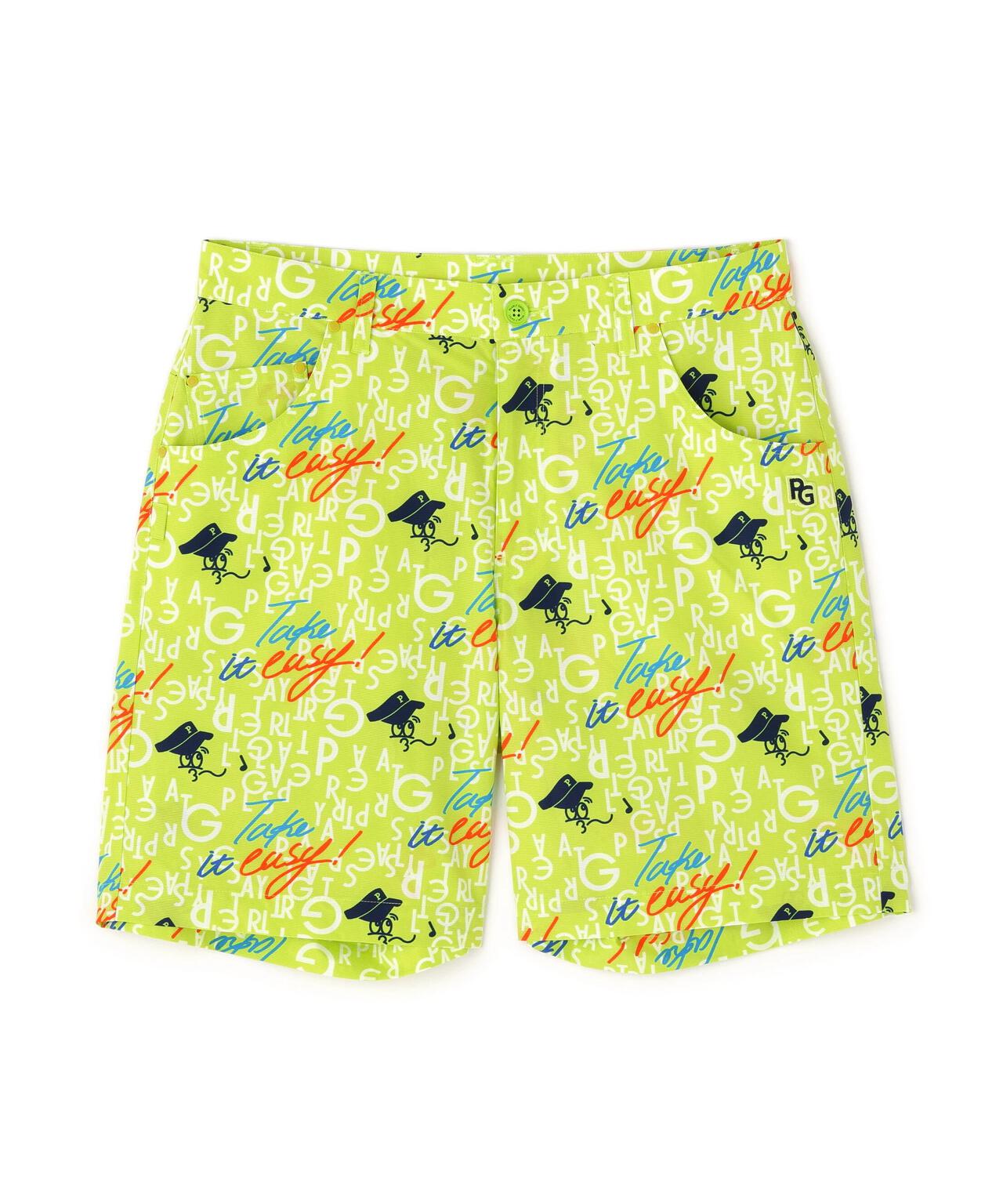 TEXBRID二重織裏使い ショートパンツ <BALLくんロゴ総柄>