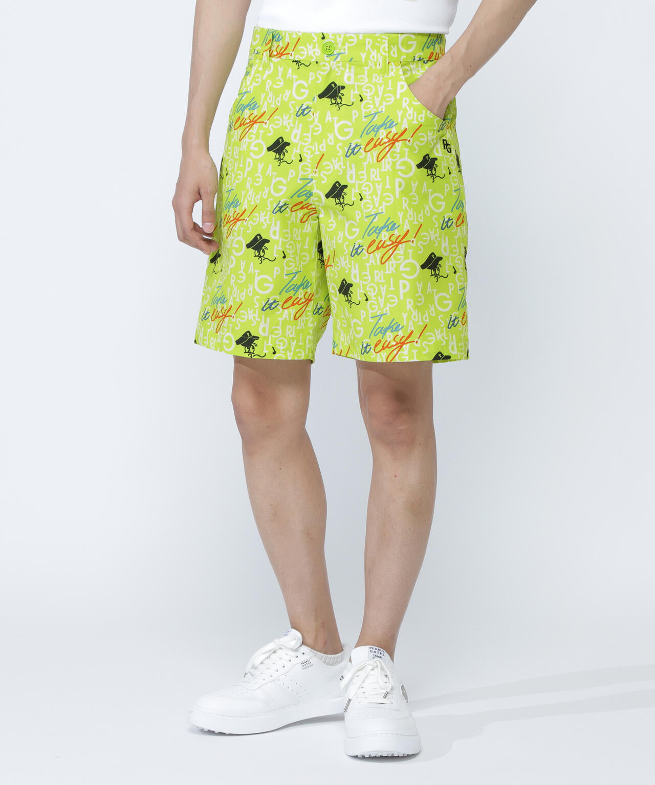 TEXBRID二重織裏使い ショートパンツ <BALLくんロゴ総柄>