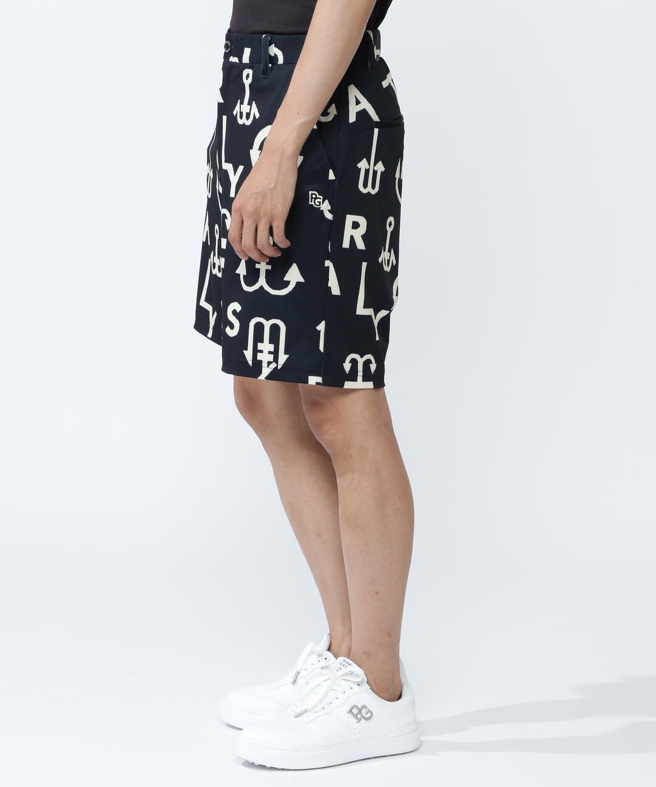 梨地ショートパンツ <アンカーロゴ総柄>