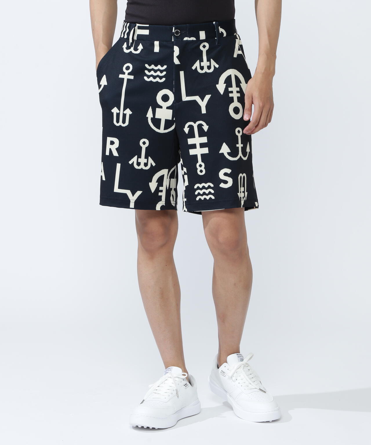 梨地ショートパンツ <アンカーロゴ総柄>