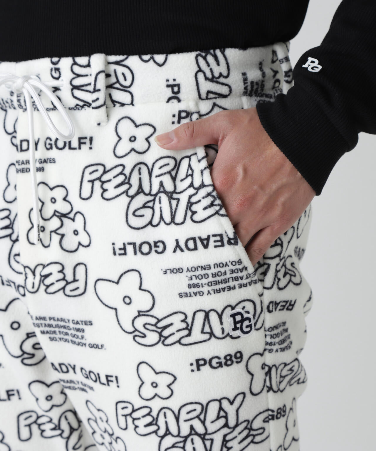 フリース片面起毛パンツ <ストリート花柄>