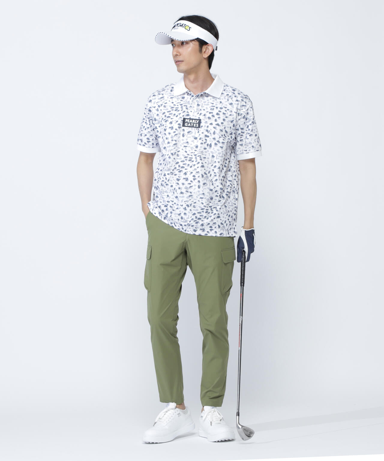 格子ジャージ半袖ポロシャツ <ヒョウ柄>