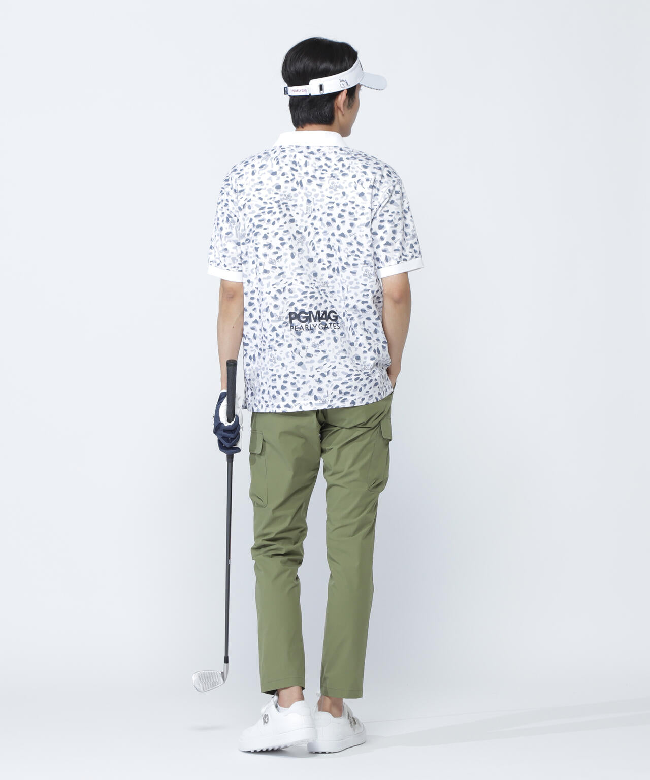 格子ジャージ半袖ポロシャツ <ヒョウ柄>