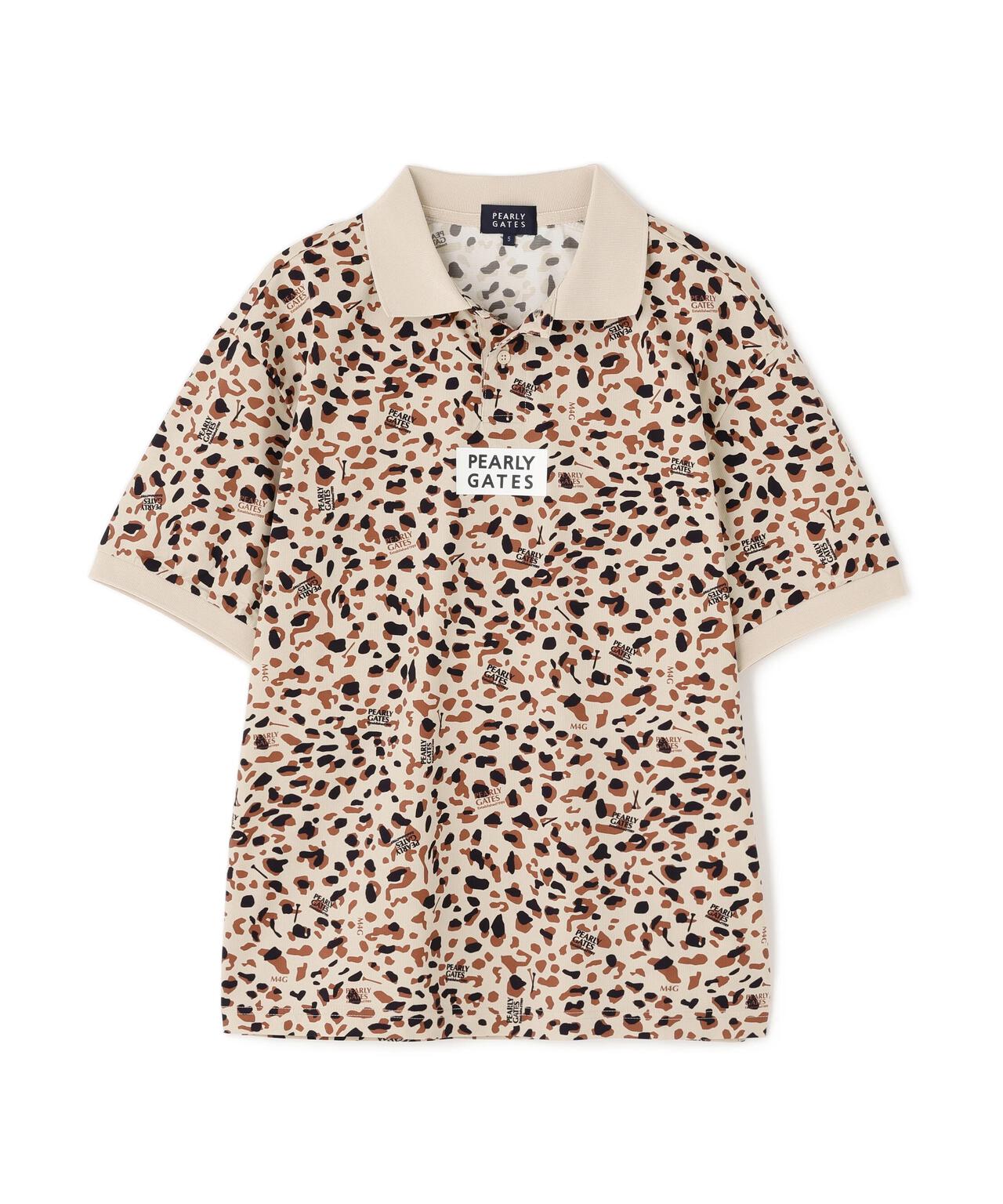 格子ジャージ半袖ポロシャツ <ヒョウ柄>