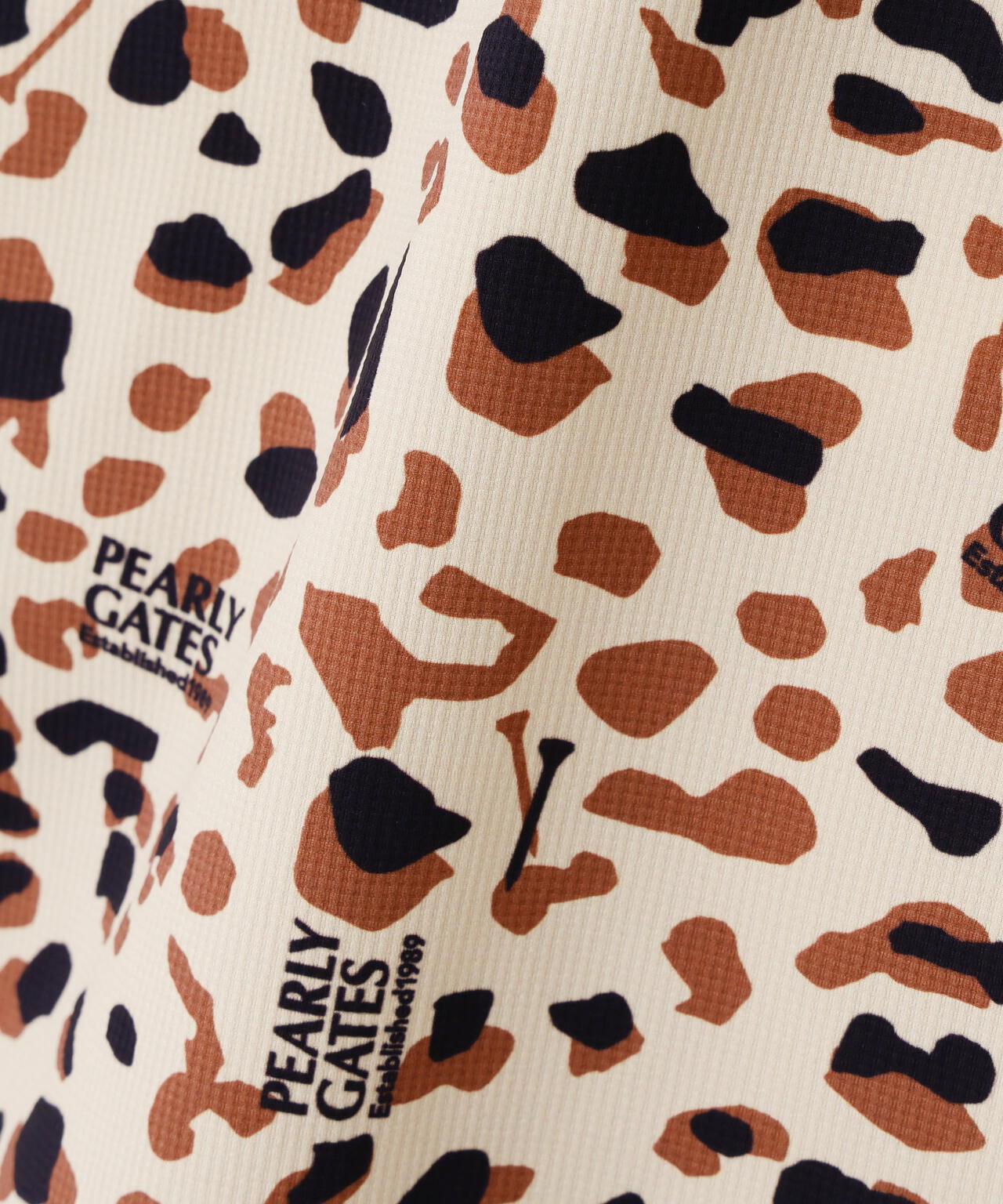 格子ジャージ半袖ポロシャツ <ヒョウ柄>