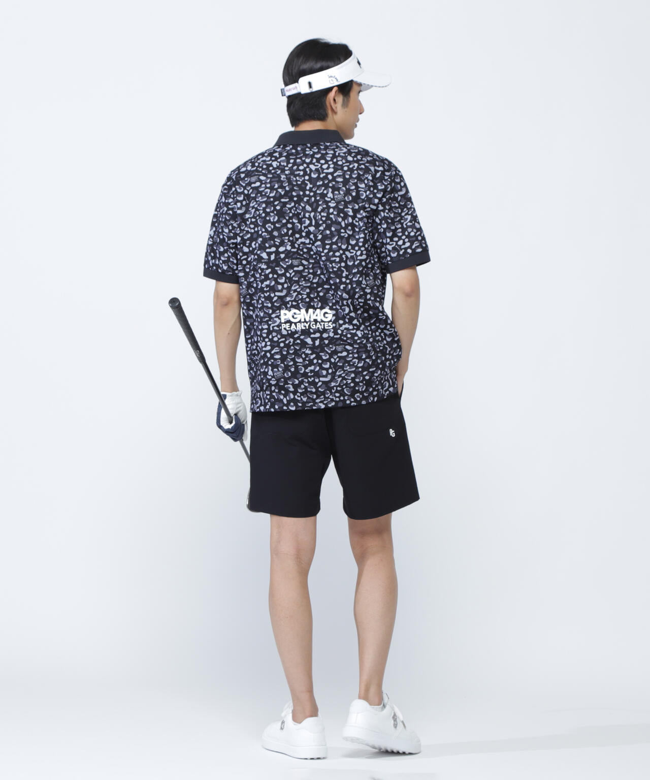 格子ジャージ半袖ポロシャツ <ヒョウ柄>