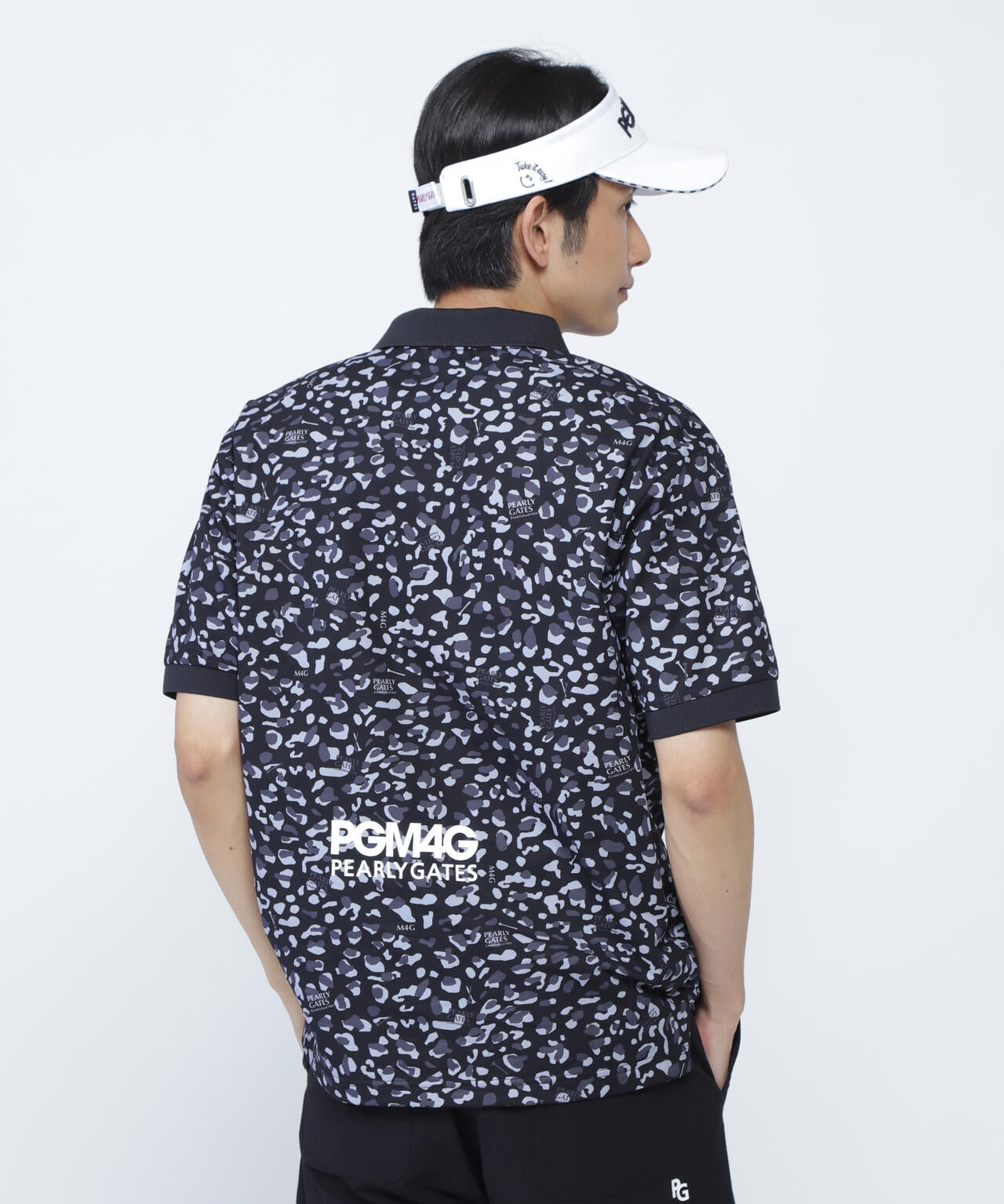 格子ジャージ半袖ポロシャツ <ヒョウ柄>